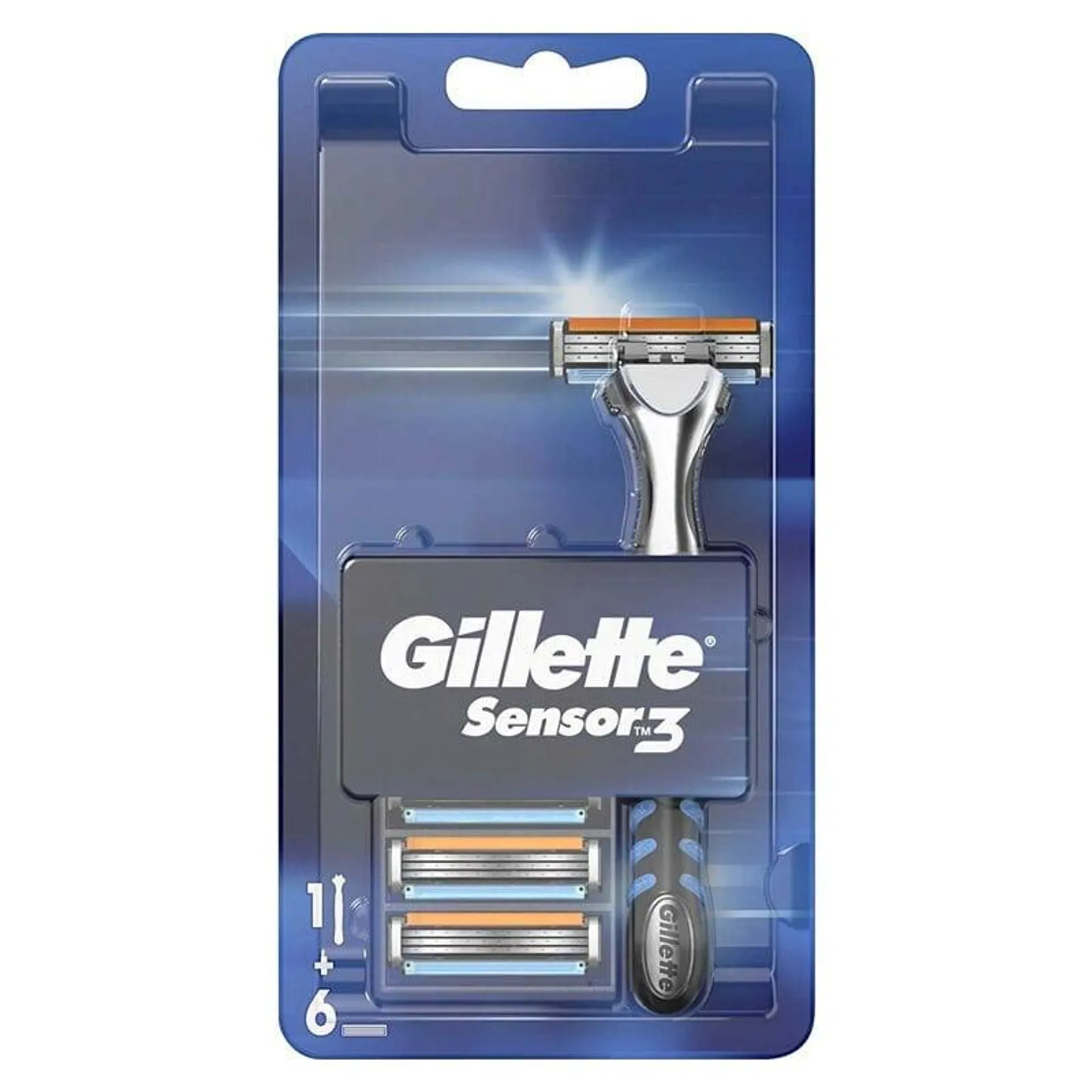 Gillette Sensor 3 Tıraş Makinesi + Yedek Tıraş Bıçağı 6'lı