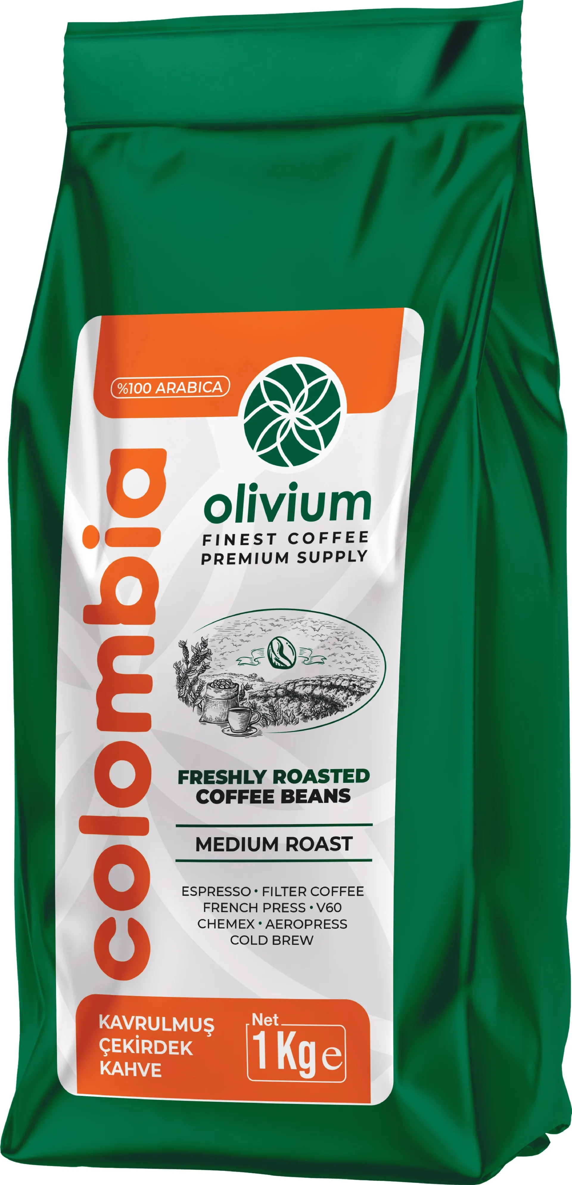 Olivium Colombia Çekirdek Kahve 1 kg