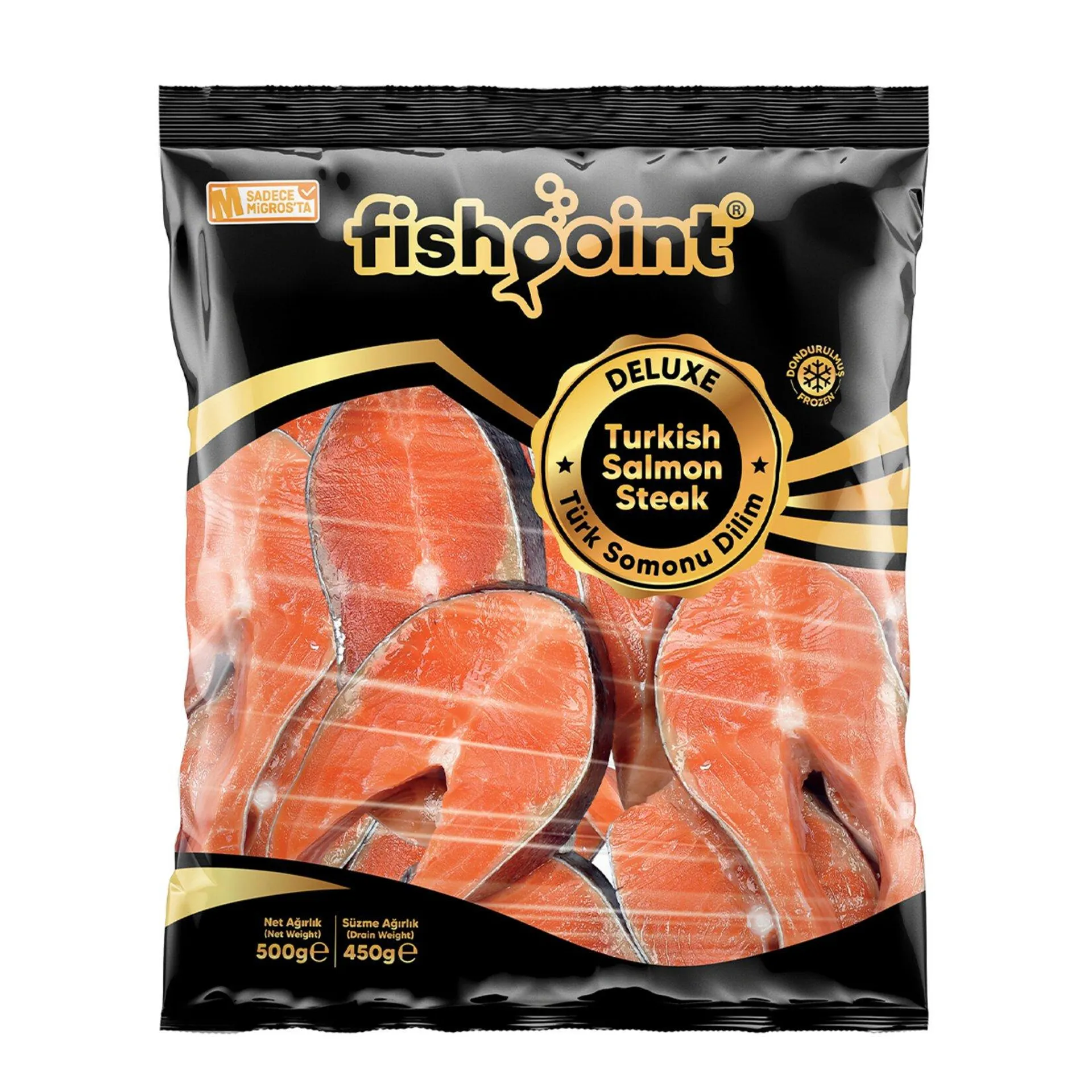 Fish Point Dondurulmuş Deluxe Türk Somonu Dilim 500 G