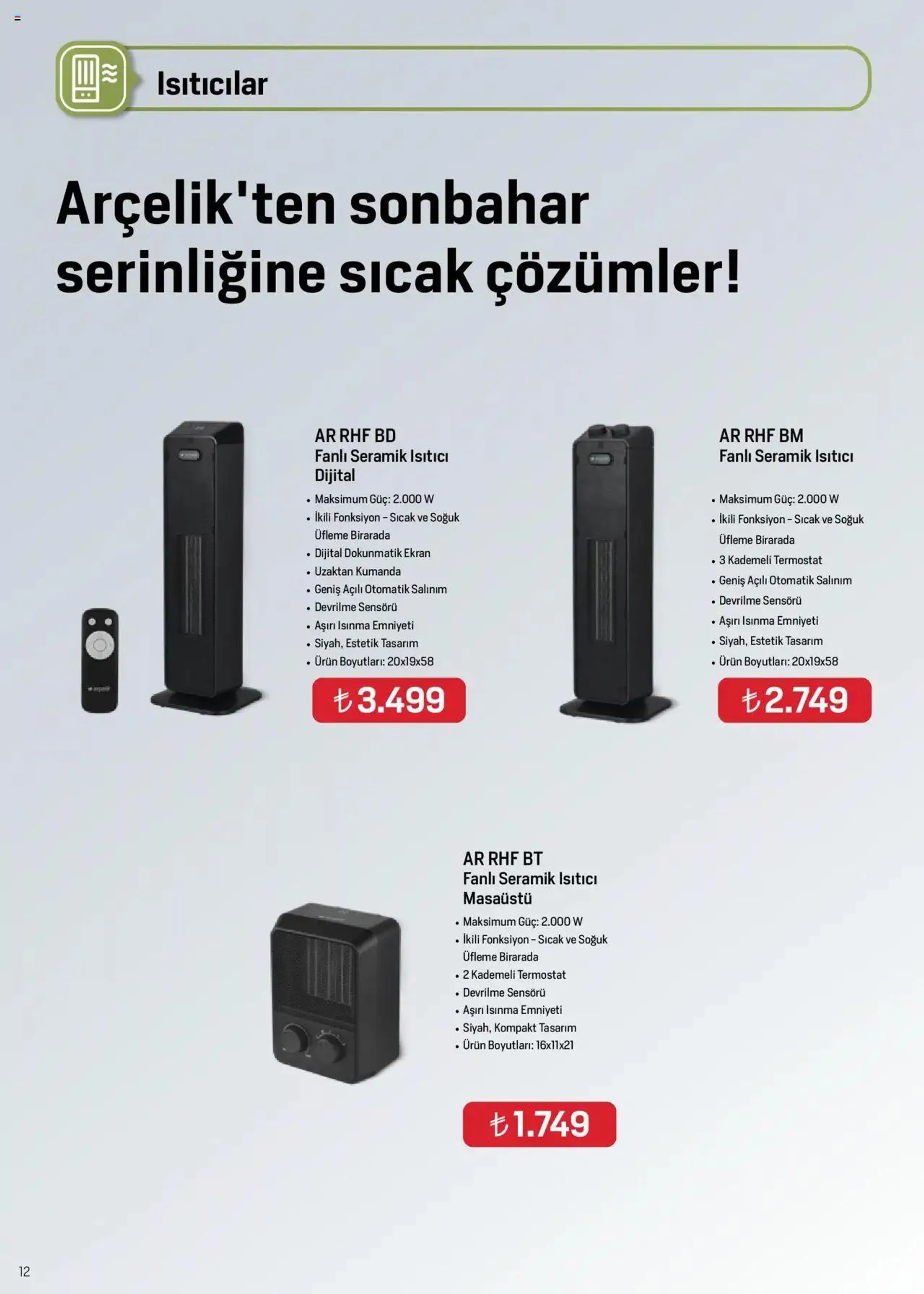 Katalog Arçelik İklimlendirme Kataloğu 1 Eylül - 15 Eylül 2024 - aktüel Sayfa 12