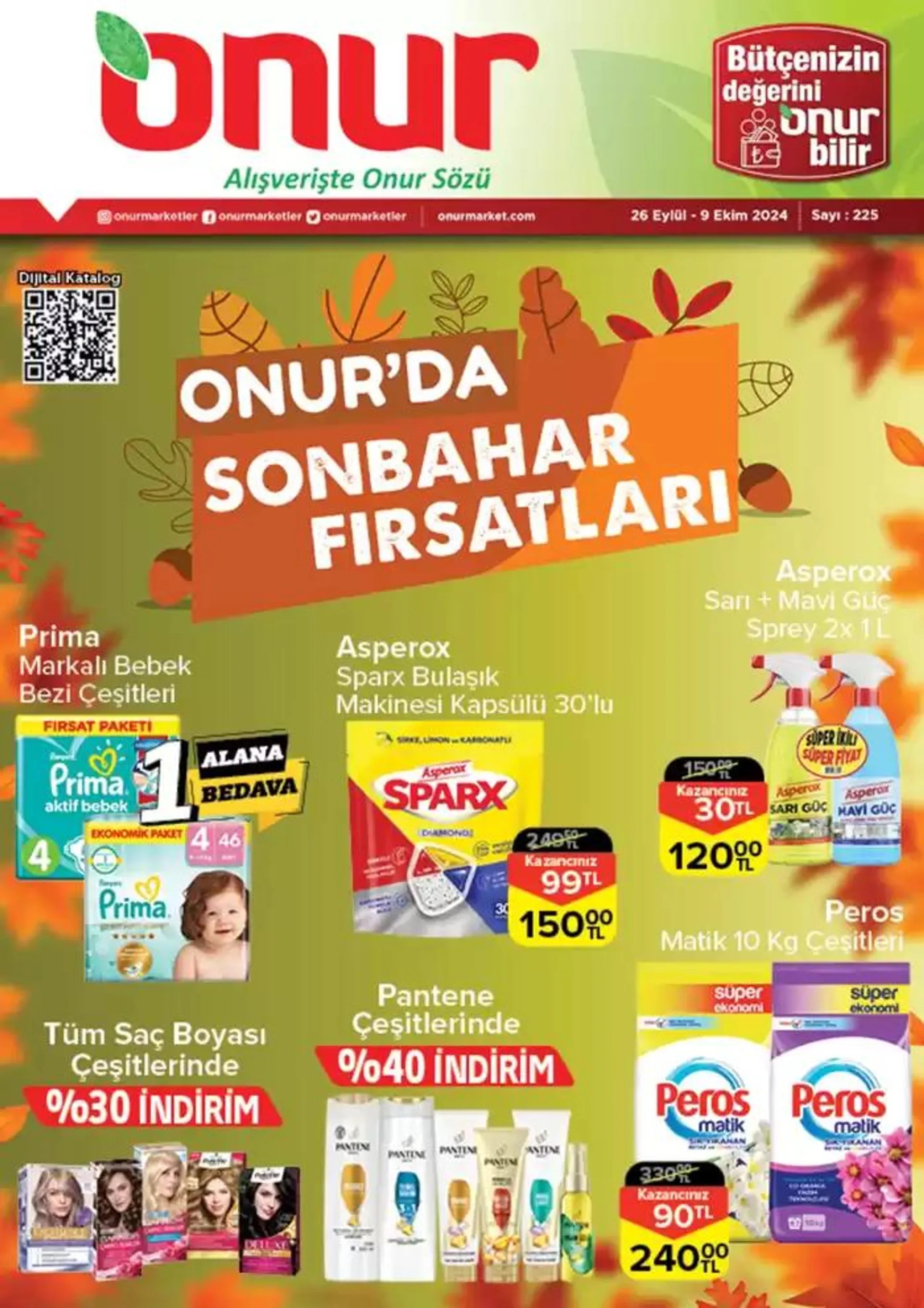 Katalog Onur Market Katalog 26 Eylül - 10 Ekim 2024 - aktüel Sayfa 1