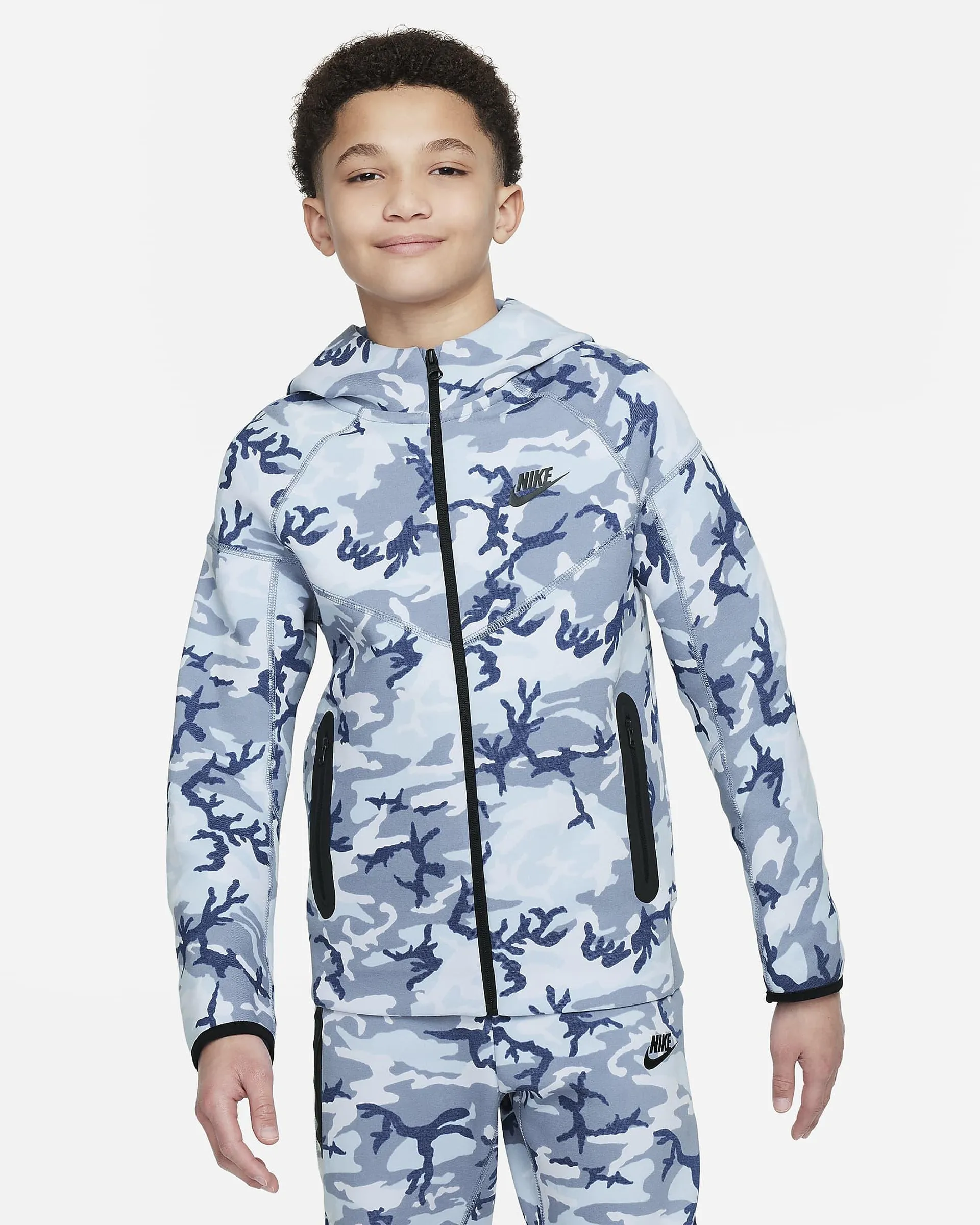 Older Kids' (Boys') Camo Full-Zip Hoodie