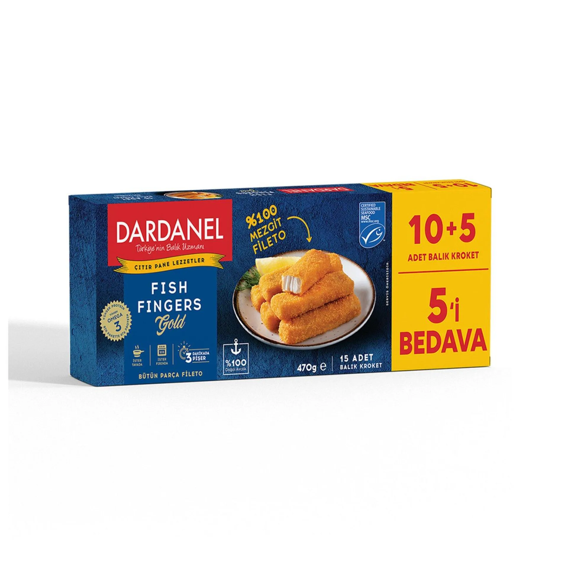 Dardanel Fısh Fıngers Gold 470 G (10+5 Hediyeli)