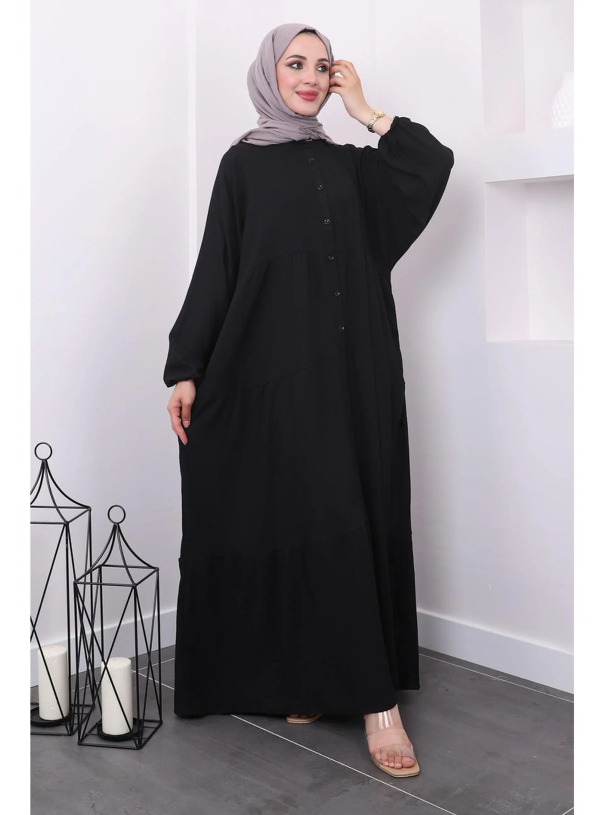 Black - Unlined - Modest Dress