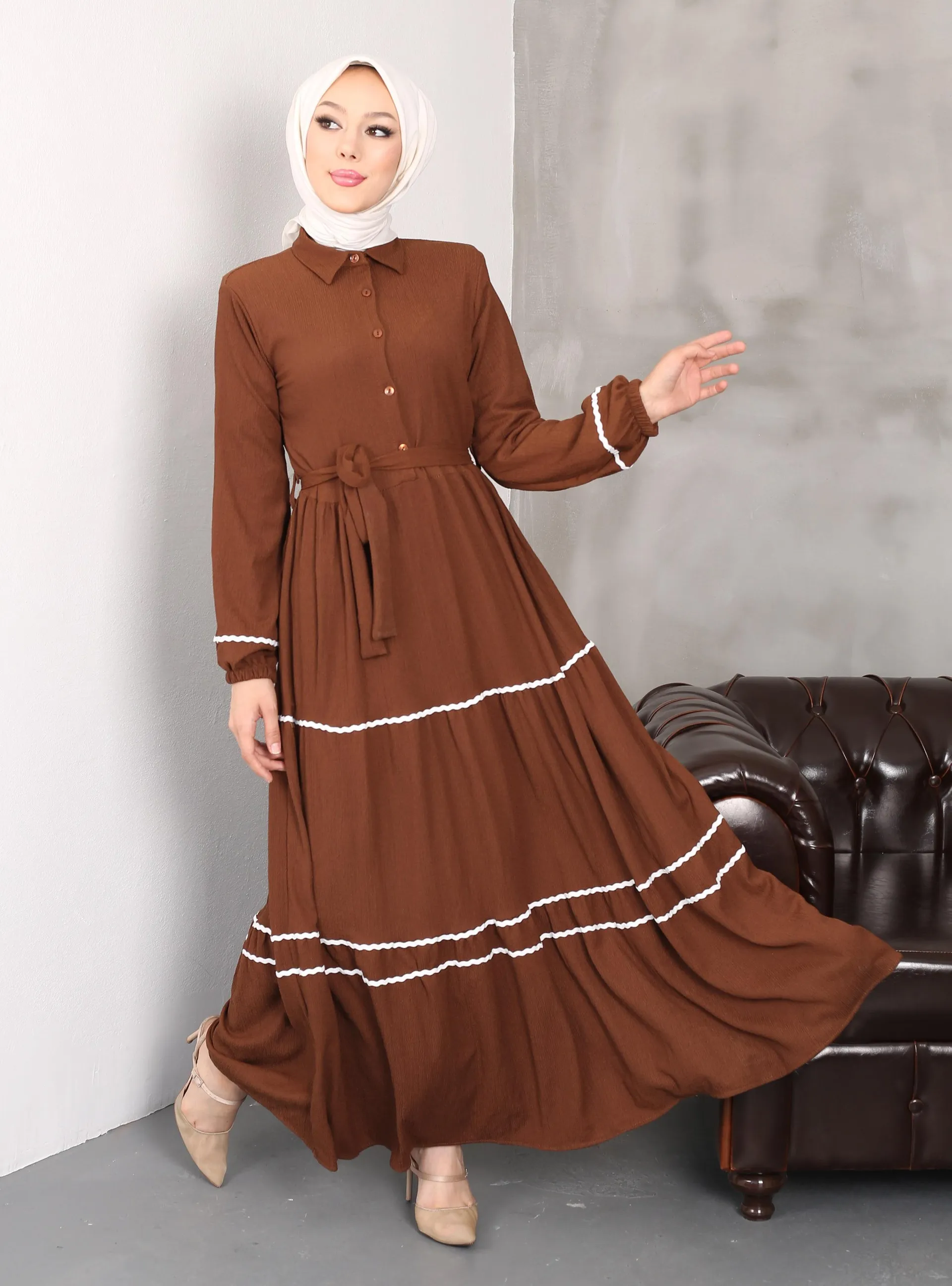 Brown - Modest Dress