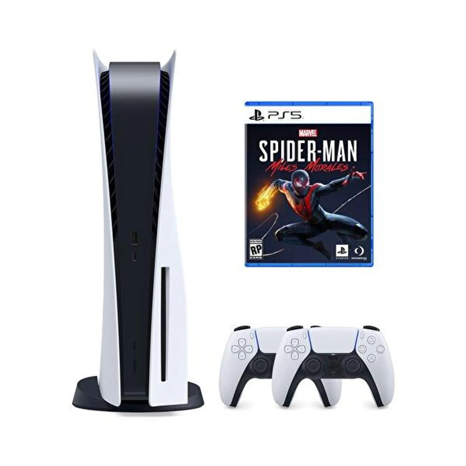 Playstation 5 Diskli Oyun Konsolu + 2. Dualsense Kol + Marvel's Spider Man Miles Morales PS5 Oyun (İthalatçı Garantili)