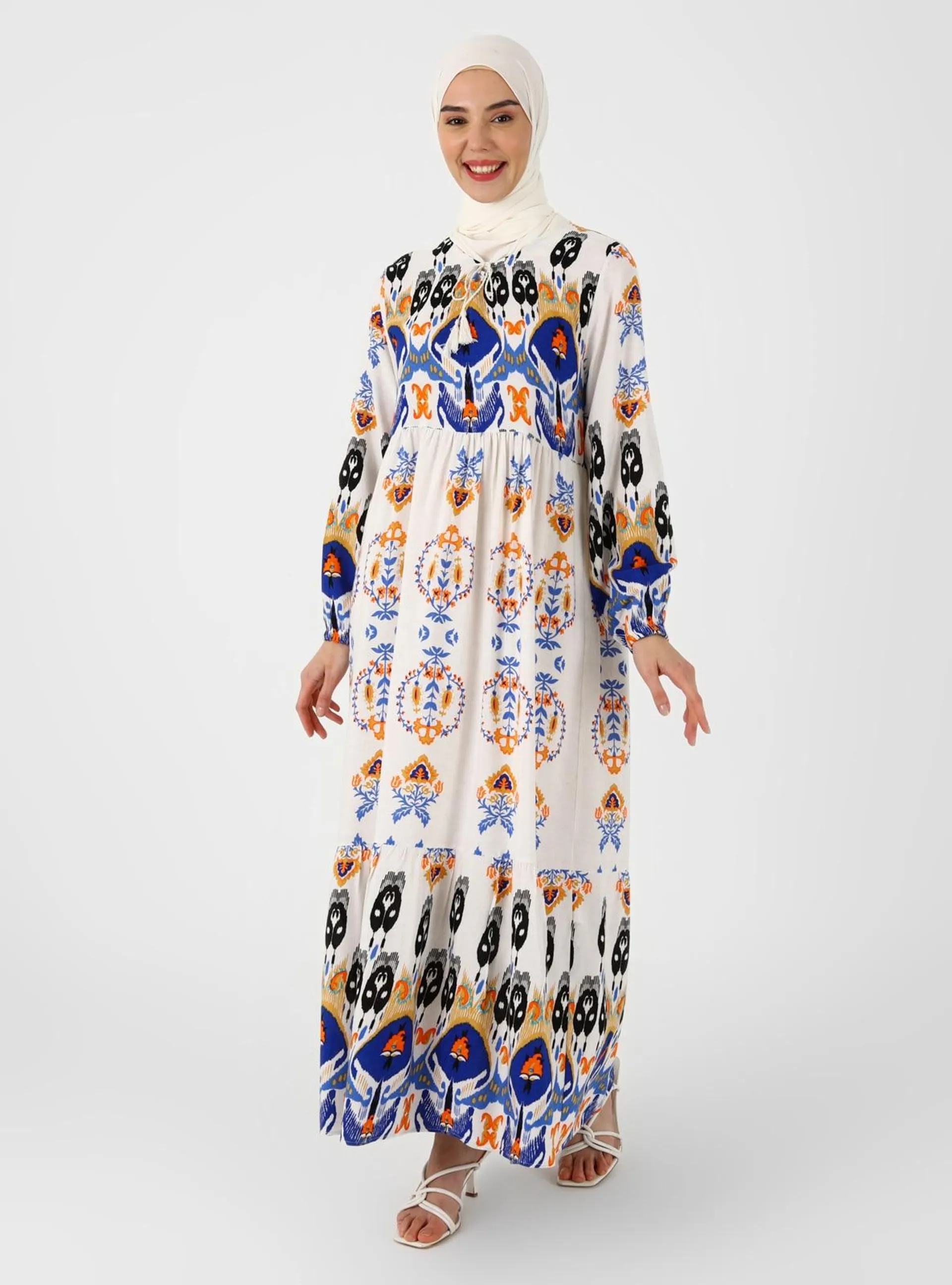 Saxe Blue - Ethnic - Unlined - Modest Dress