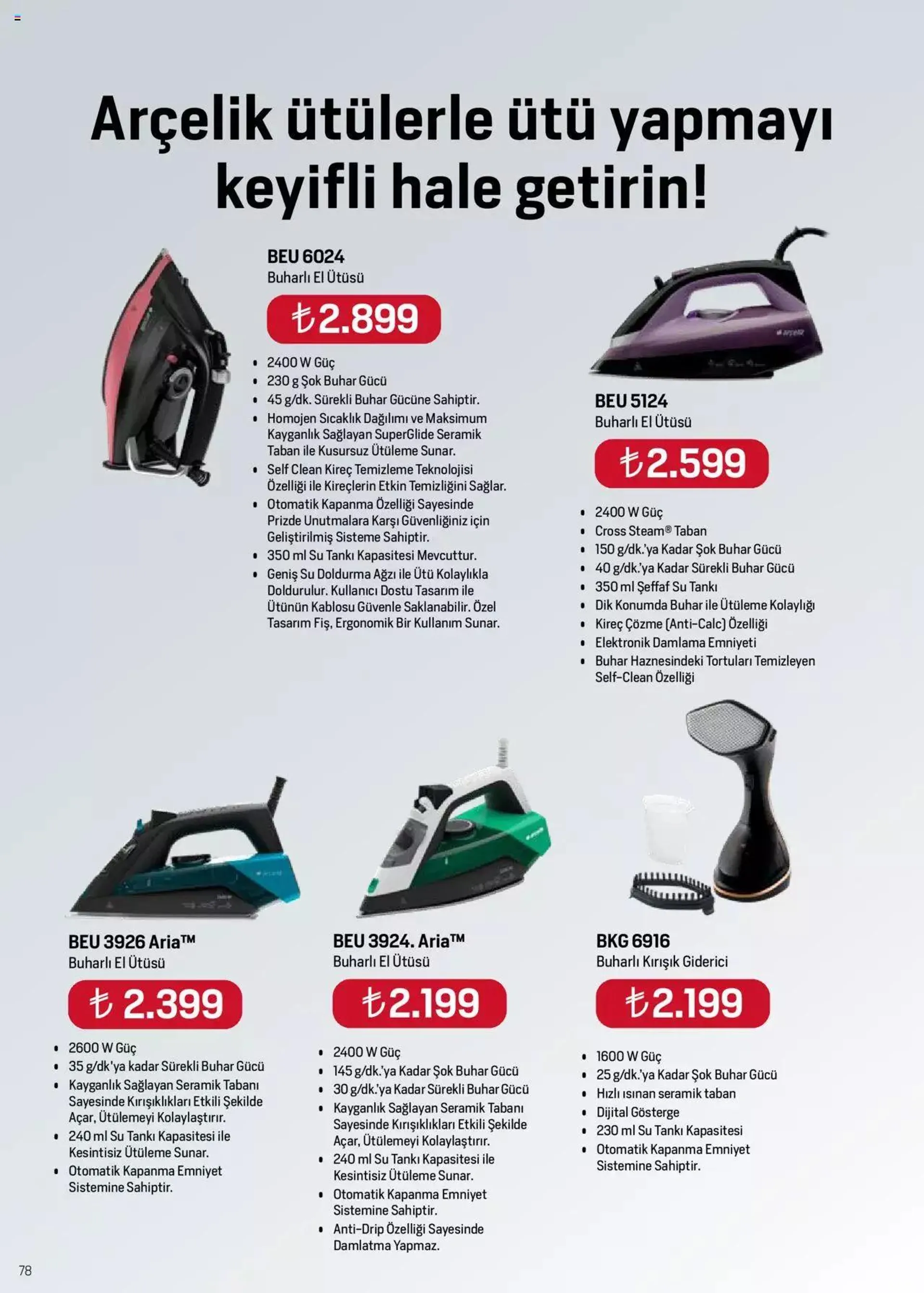 Katalog Arçelik Genel Kataloğu 16 Mayıs - 31 Aralık 2024 - aktüel Sayfa 78