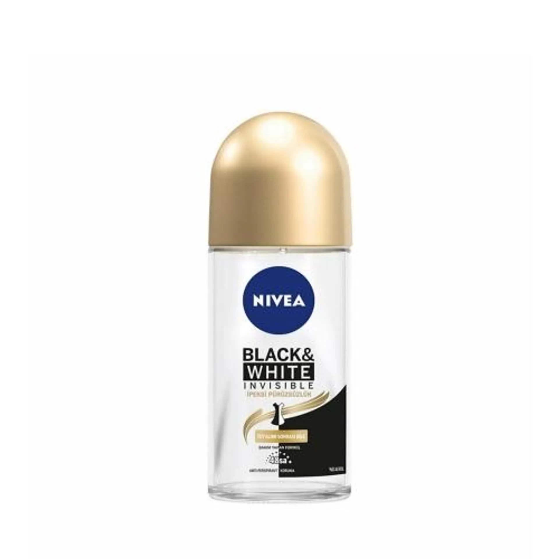 Nivea Deodorant Roll-On Invisible Black&White Ipeksi Pürüzsüzlük Kadın 50 Ml
