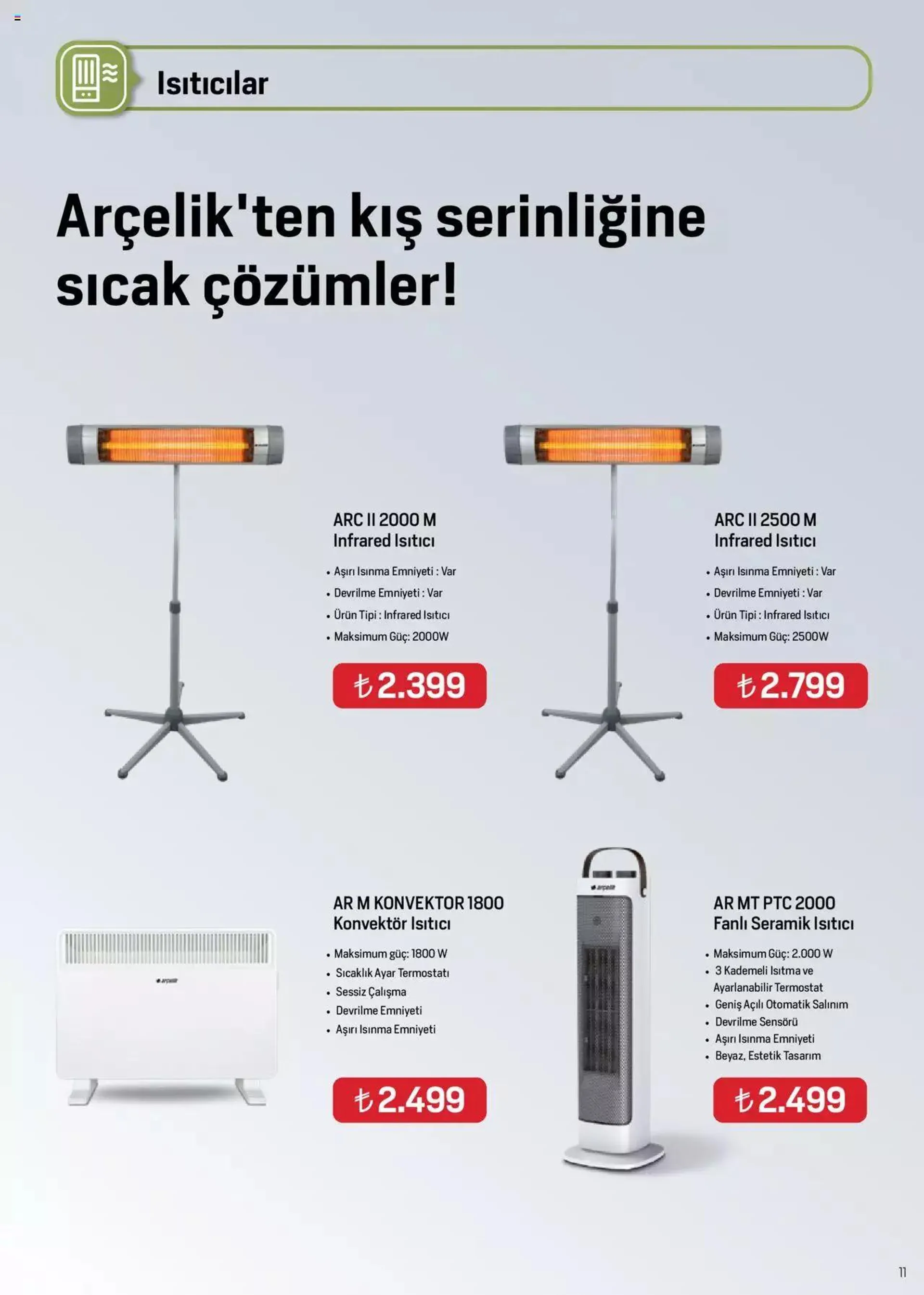 Katalog Arçelik İklimlendirme Kataloğu 16 Aralık - 31 Aralık 2023 - aktüel Sayfa 11