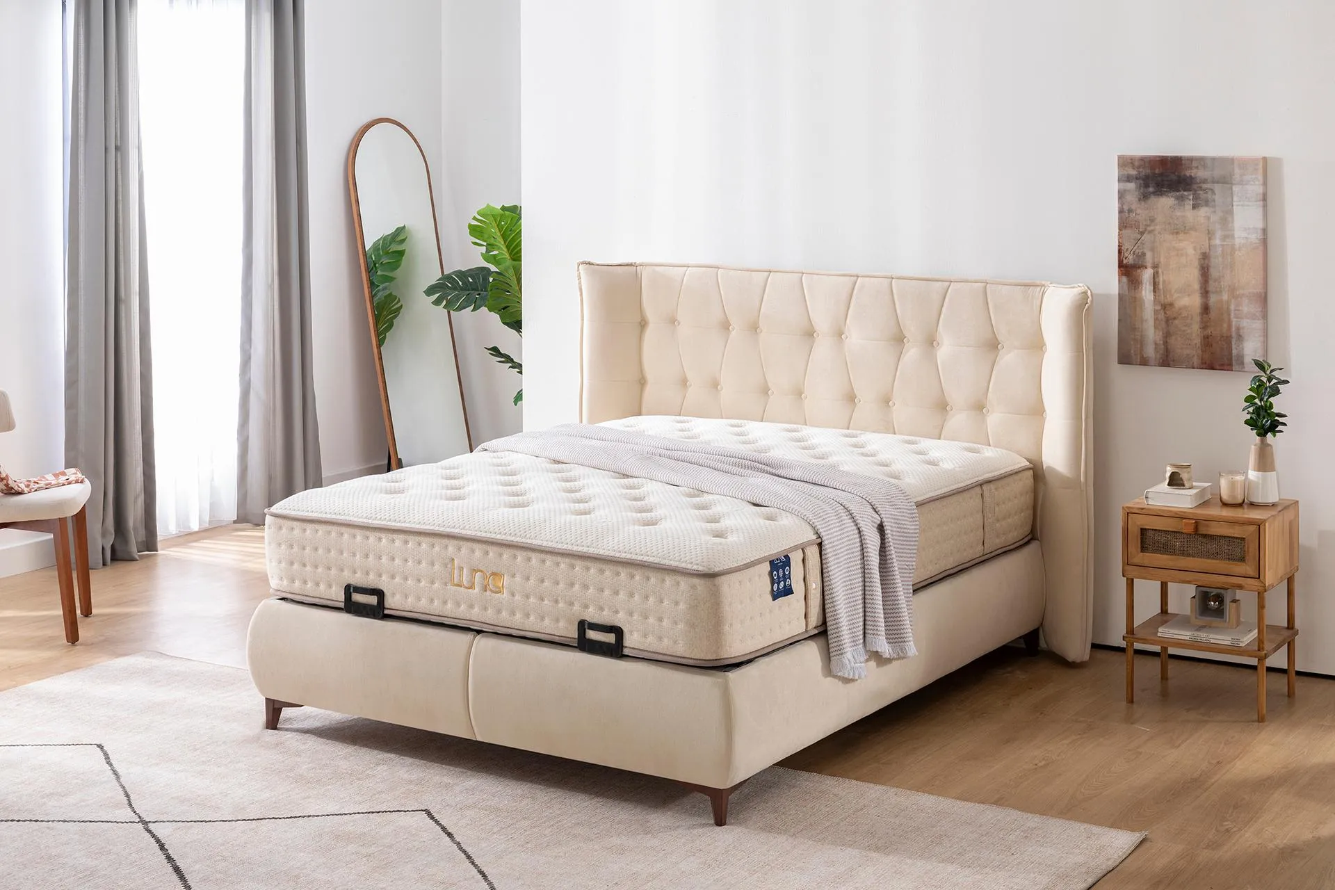 LUNA SPİCA BAZA VE BAŞLIK SETİ, KREM 140X200 (PY3-2317) by Luna Bedding