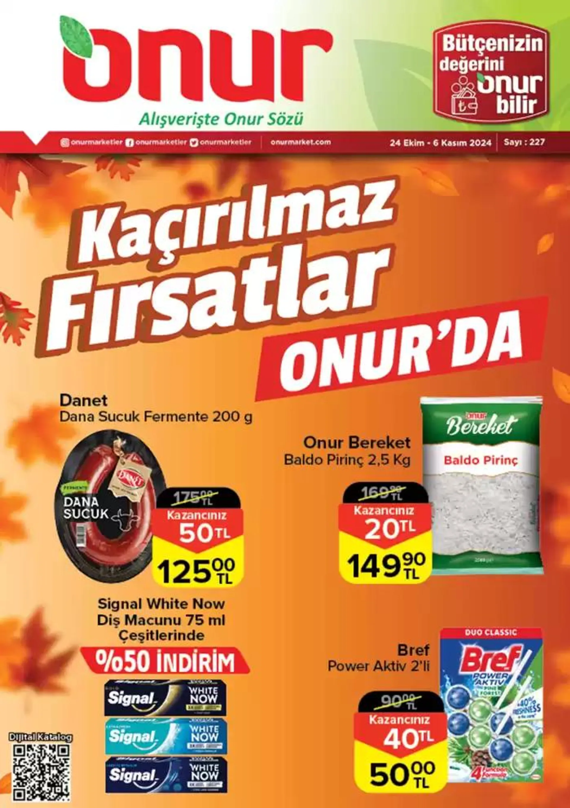 Katalog Onur Market Katalog 24 Ekim - 6 Kasım 2024 - aktüel Sayfa 1