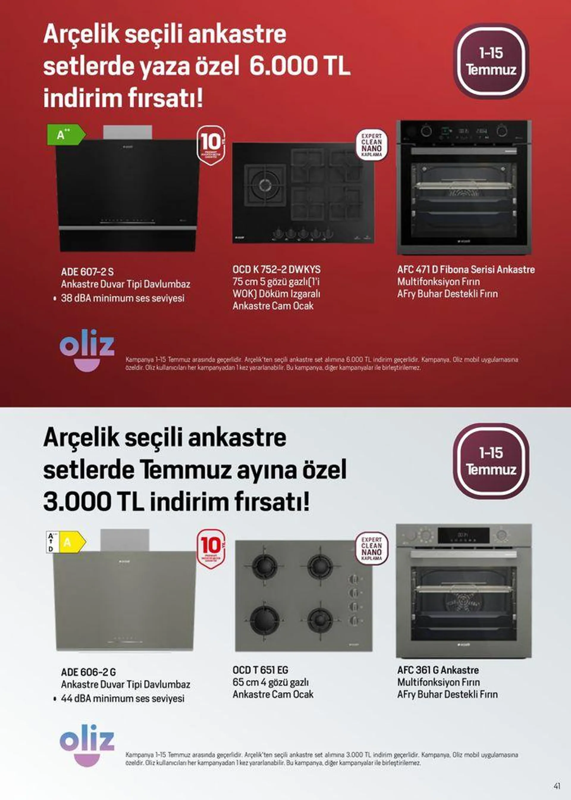 Katalog Arçelik Genel Kataloğu 4 Temmuz - 18 Temmuz 2024 - aktüel Sayfa 41