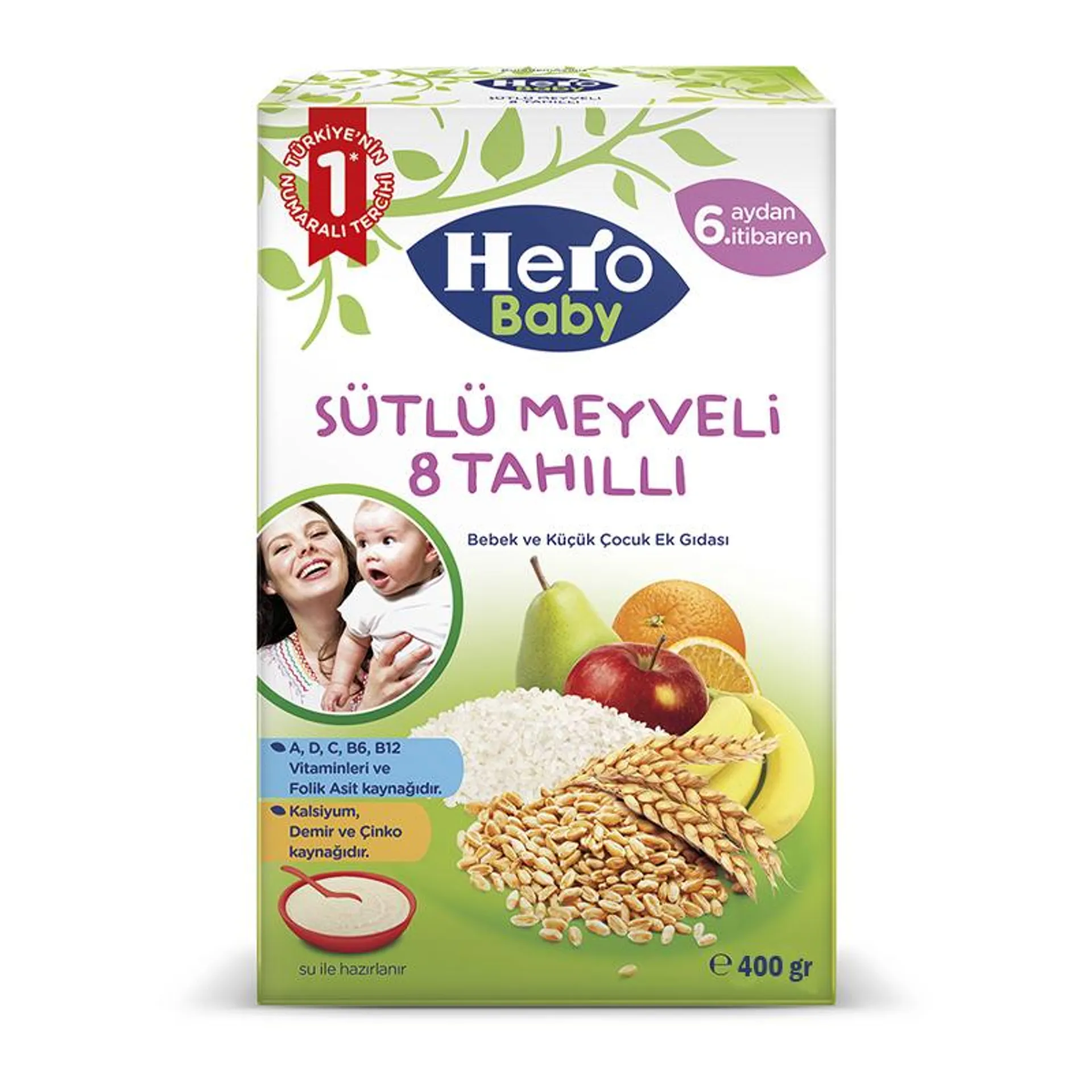 Hero Baby 400 Gr Süt.Meyve 8 Tah. 5992-04