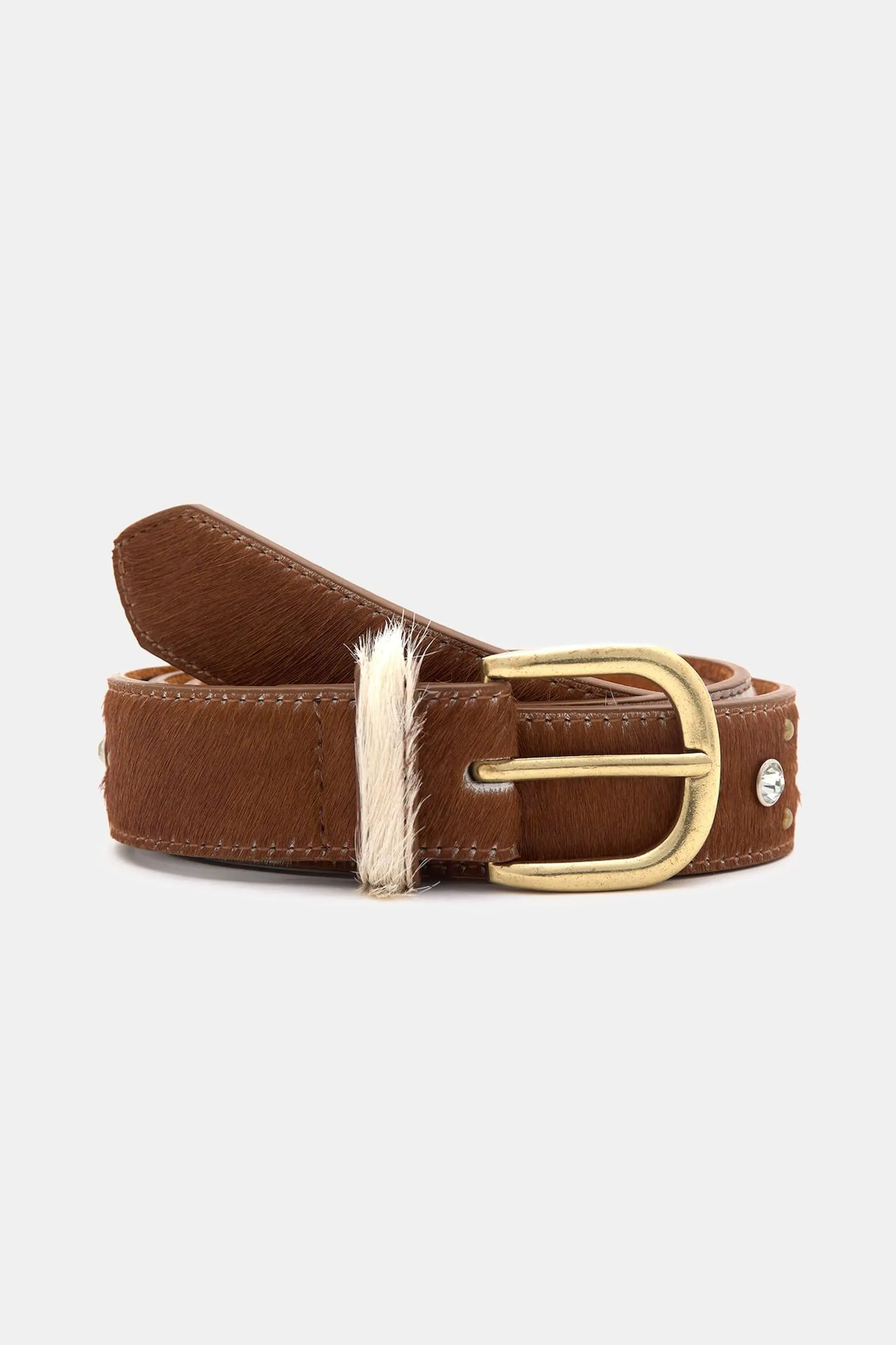 HAIR-ON LEATHER COWBOY BELT