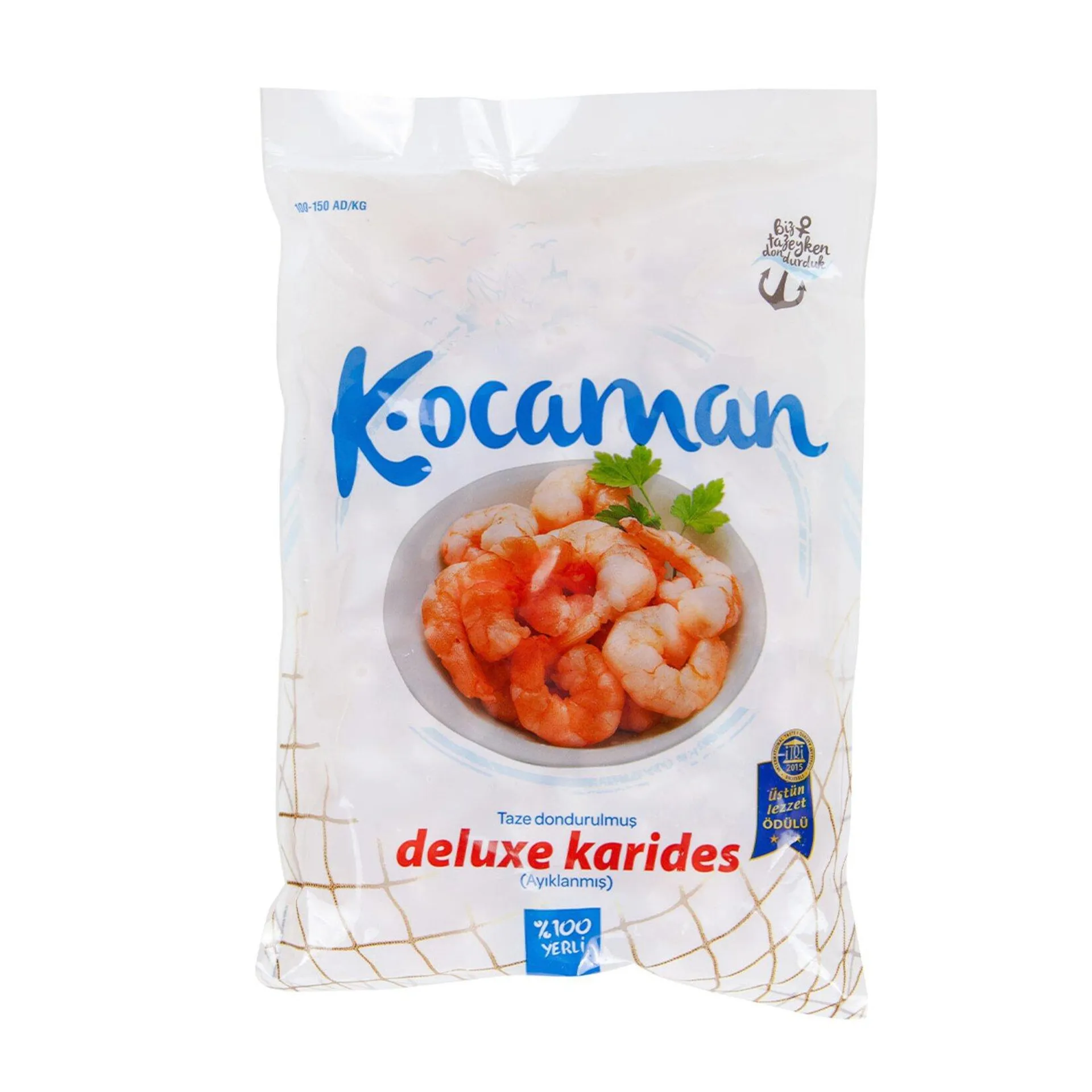 Kocaman Deluxe Karides 100/150 %50 Glaze 500 G