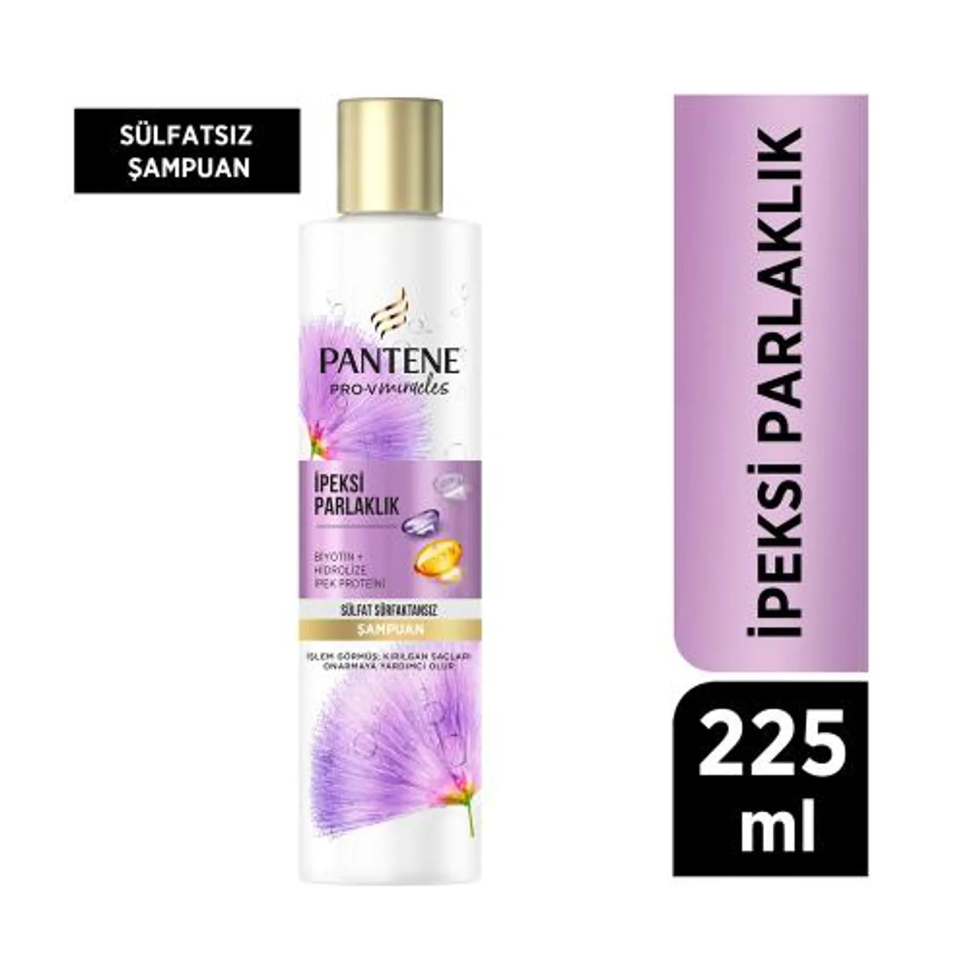 Pantene PRO-V İpeksi Parlaklık Sülfatsız Şampuan 225 Ml