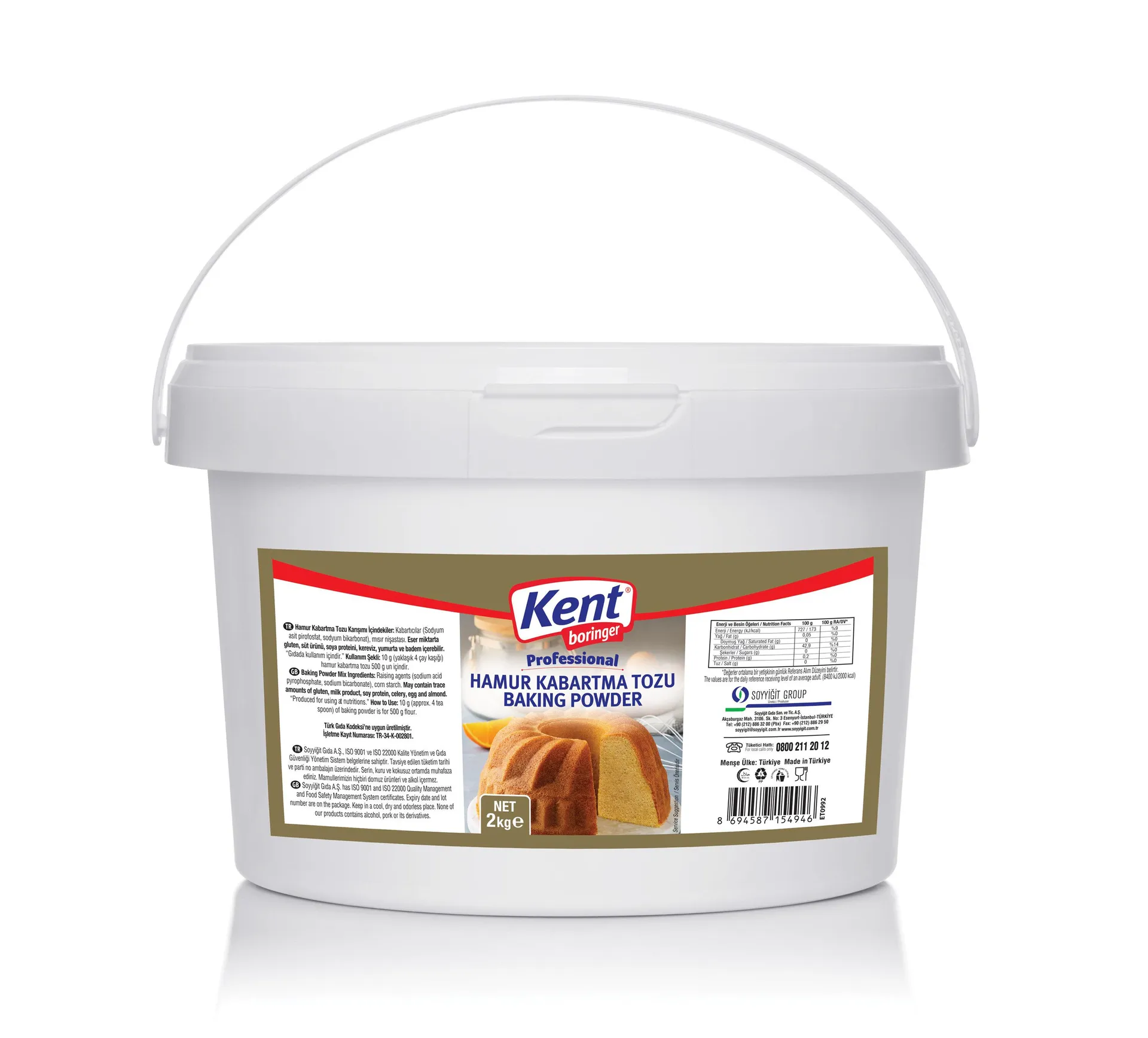 Kent Boringer Professional Hamur Kabartma Tozu 2 kg