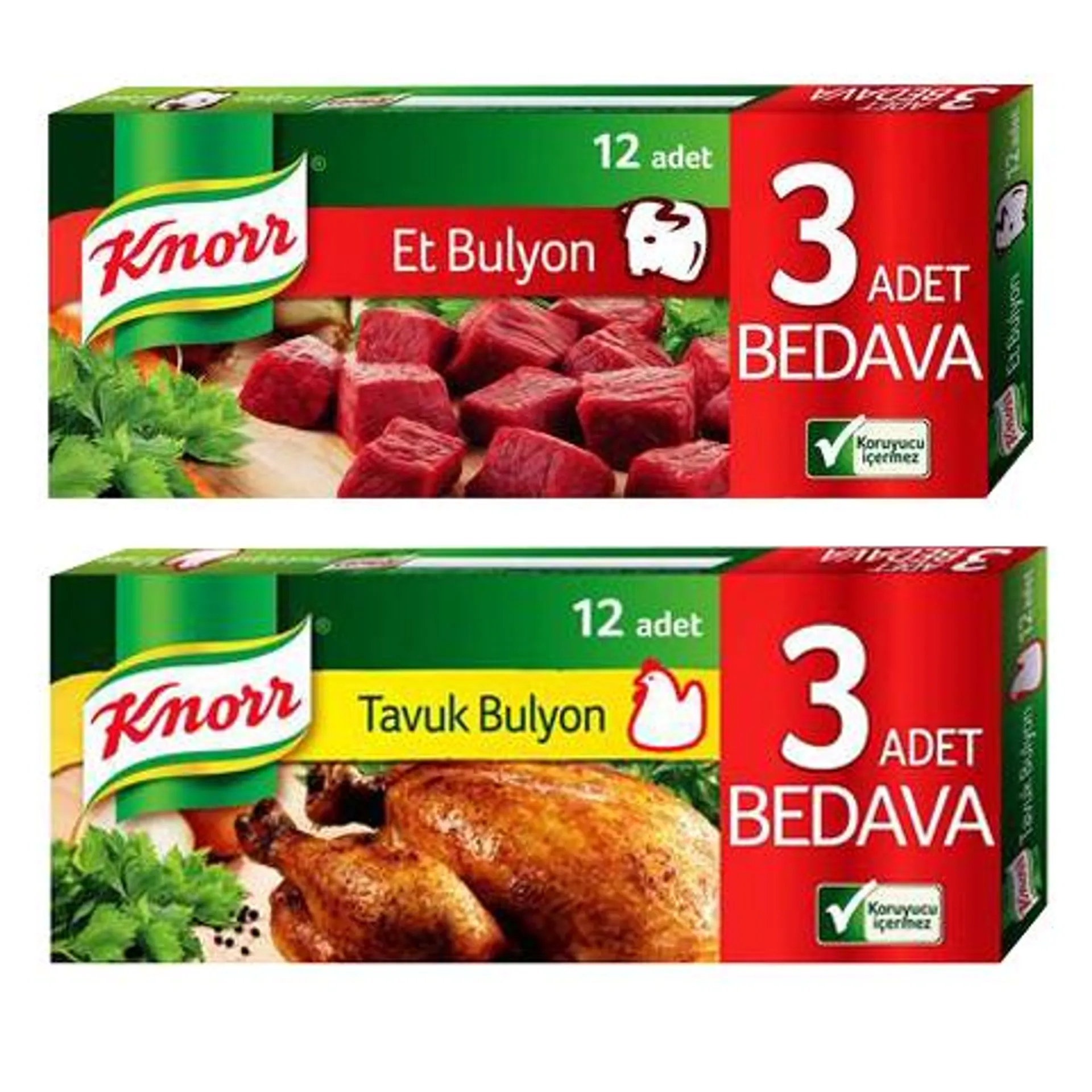 Knorr Et ve Tavuk Bulyon 12'li 120 Gr