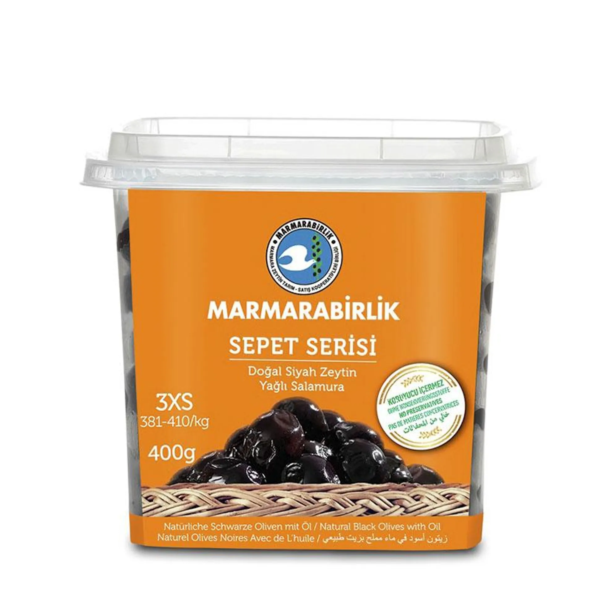 Marmara Birlik Zeytin Sepet 400 Gr 3Xs Hazır Kap