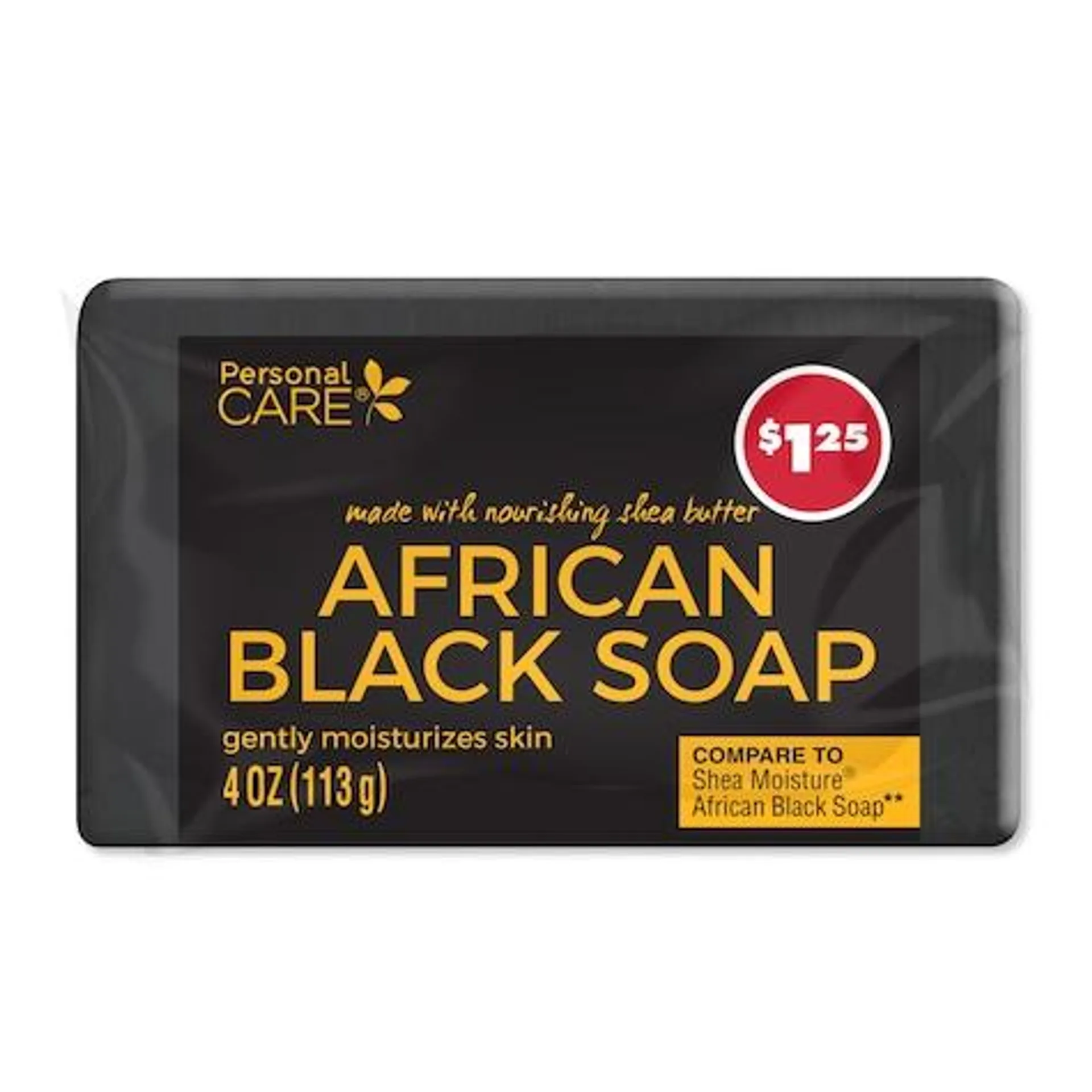 Personal Care African Black Soap with Nourishing Shea Butter, 4-oz. Bar