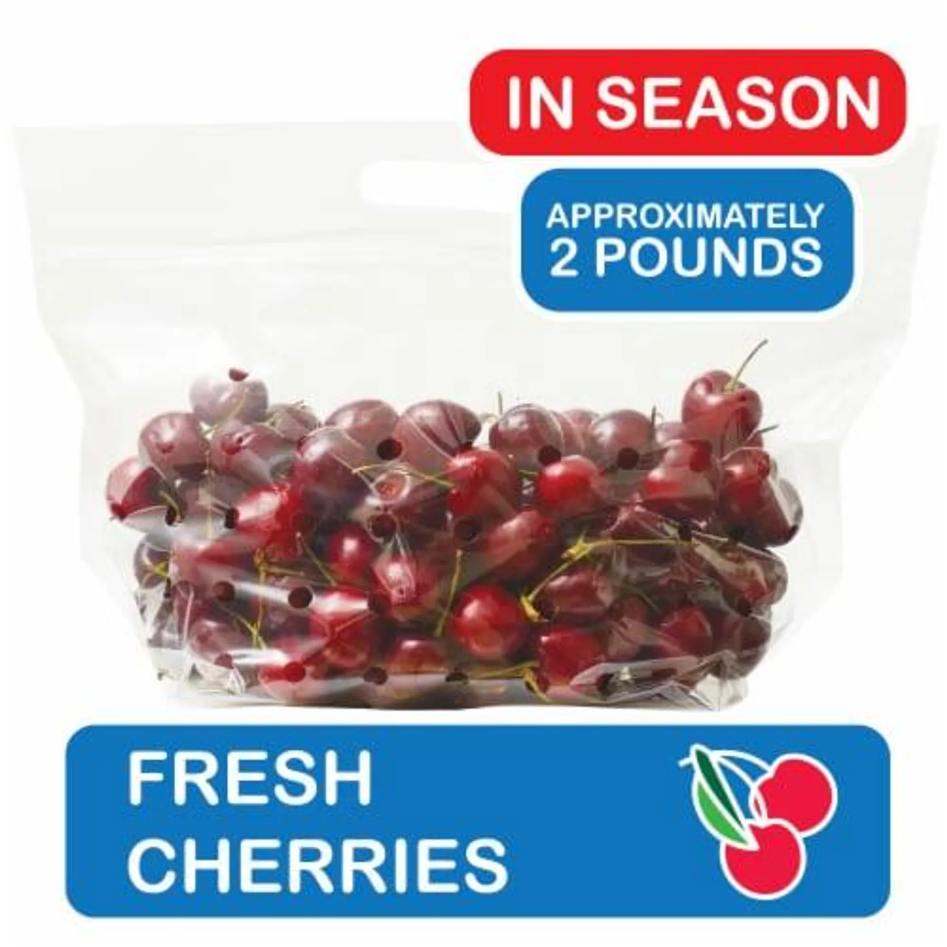 Fresh Red Cherries in bag - approx 2 lb