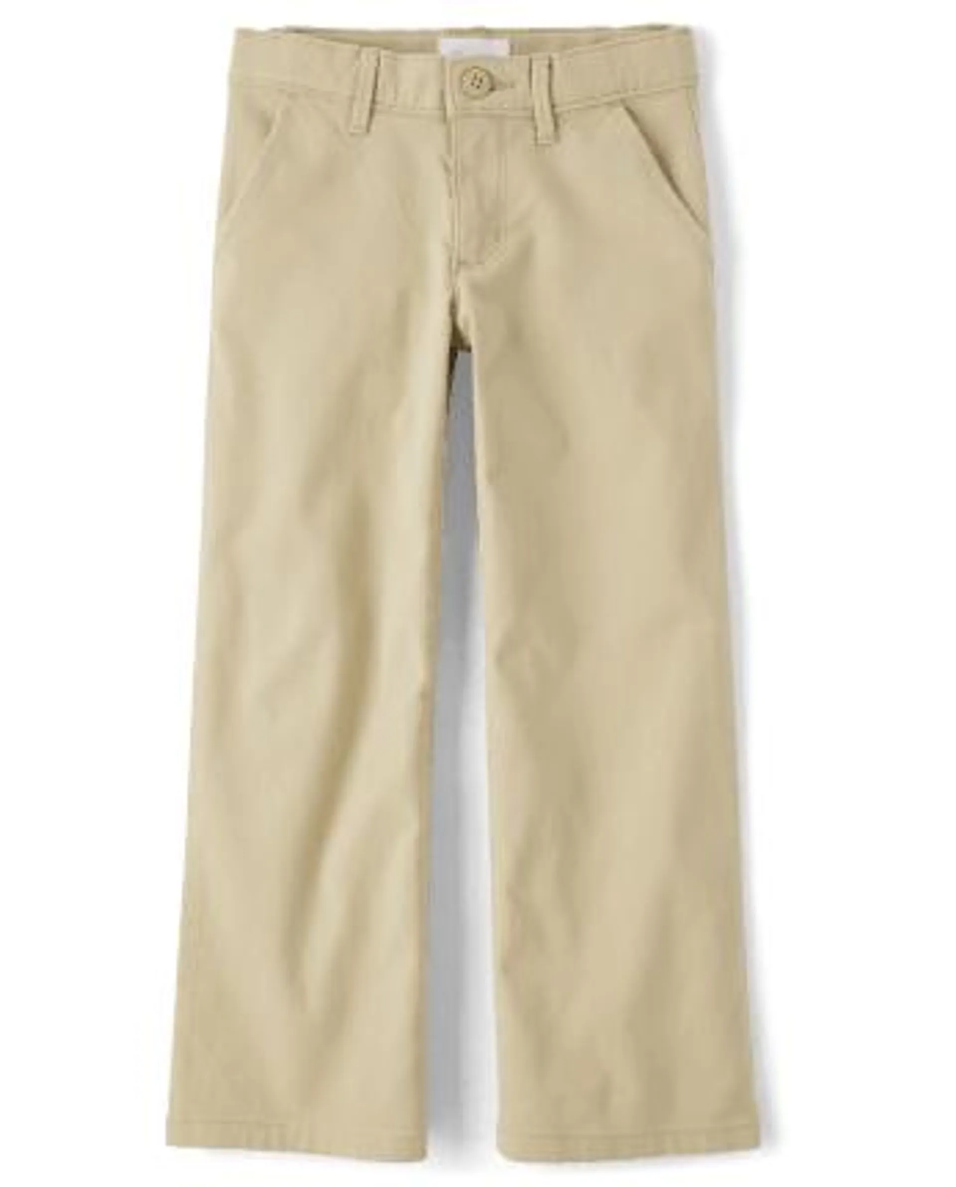 Girls Uniform Wide Leg Chino Pants - sandy