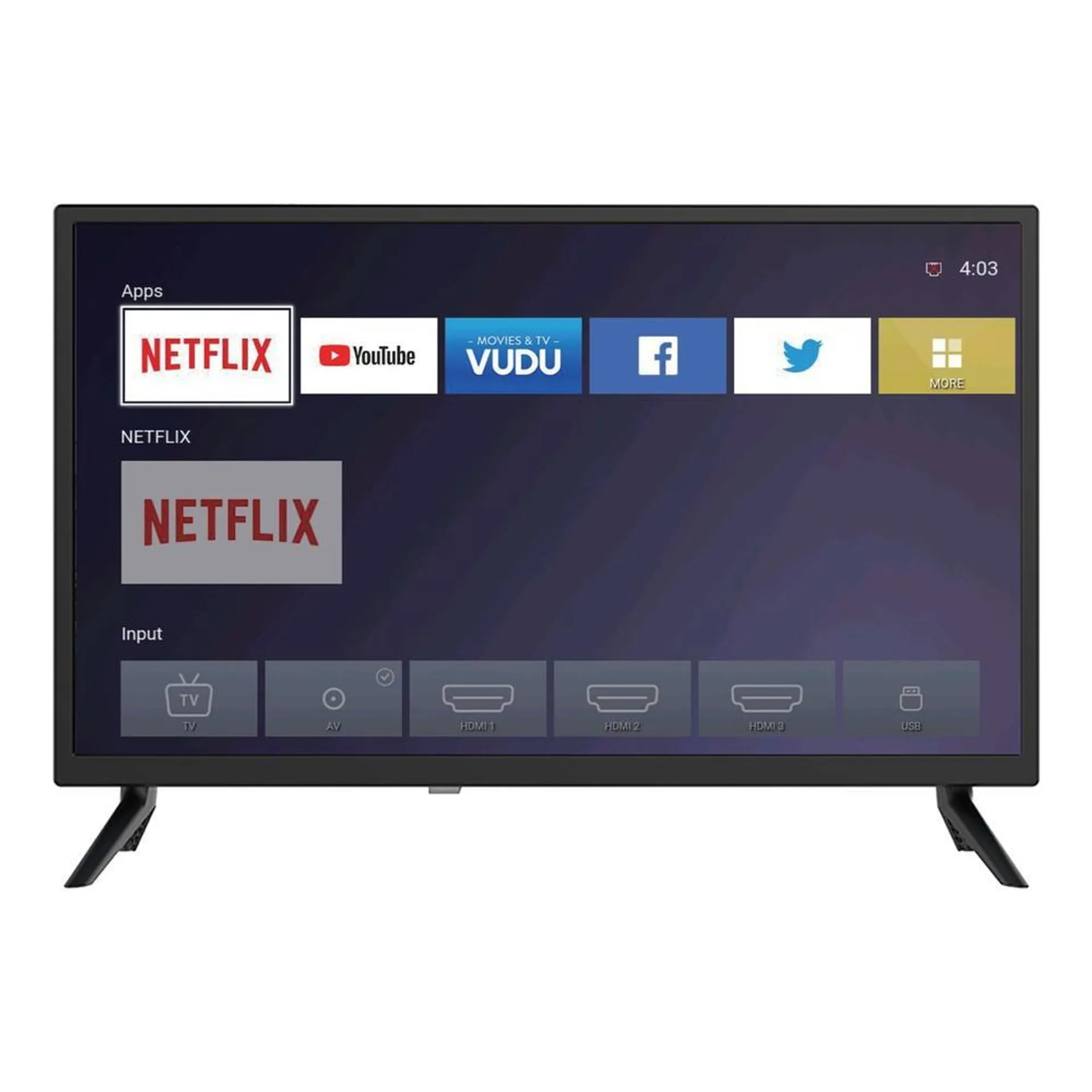 Supersonic 24" Supersonic Smart HDTV DLED HD WiFi with 3 HDMI Inputs and 2 USB Inputs