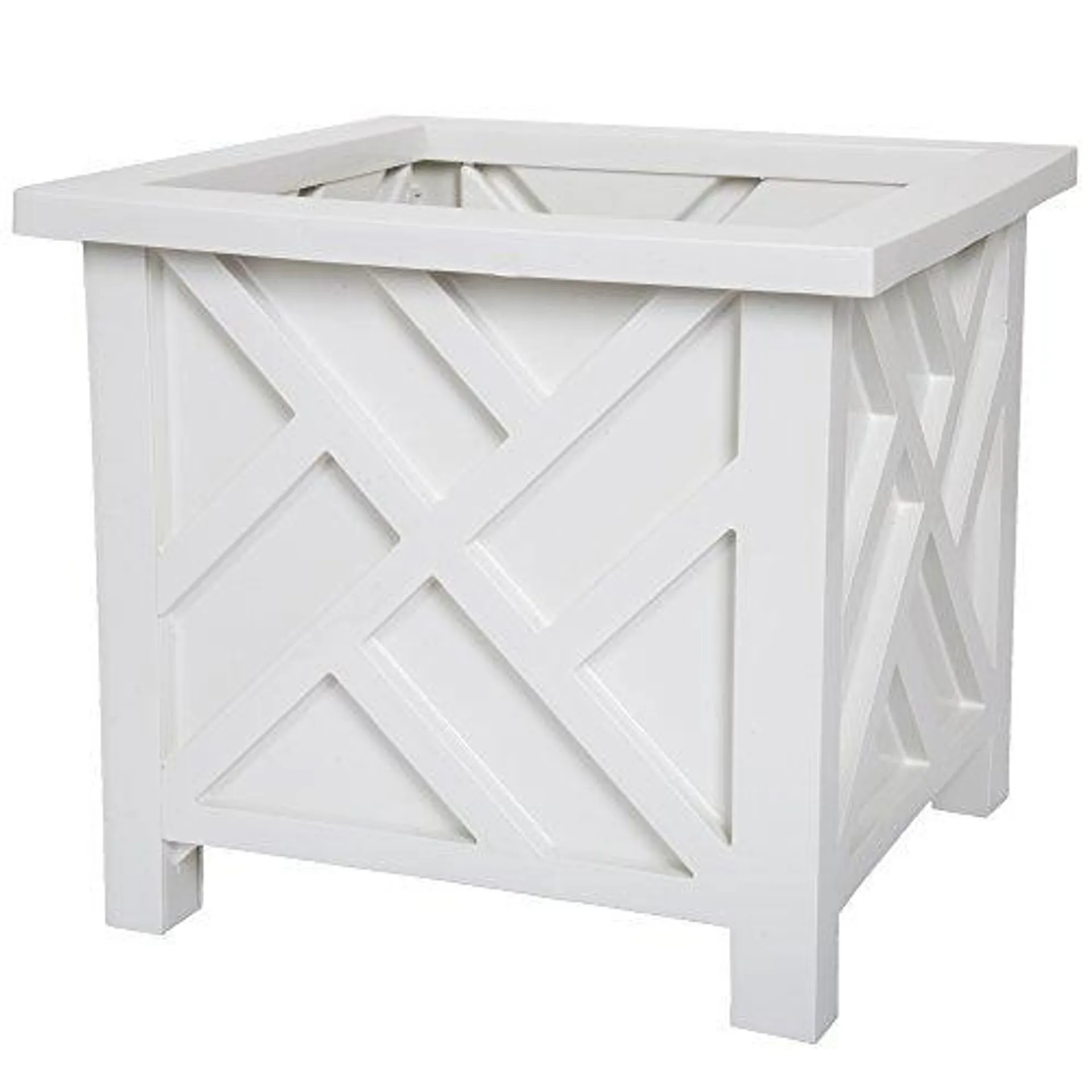 Pure Garden Plant Holder â€“ Planter Container Box for Garden, Patio, and Lawn â€“ Outdoor Decor by Pure Garden â€“ White