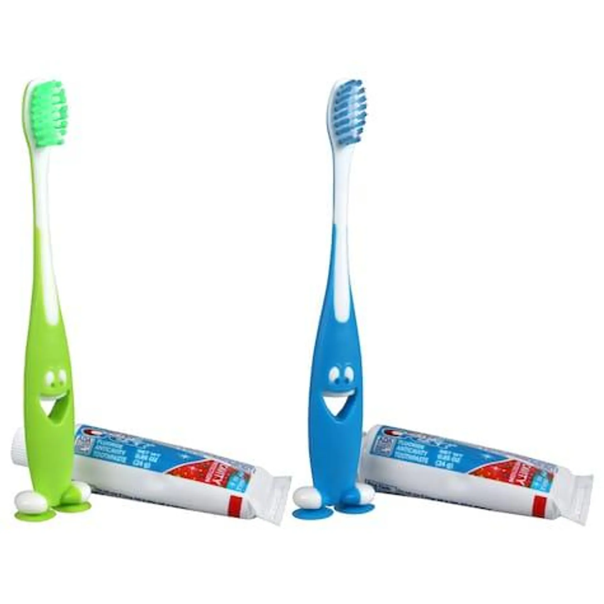 Smiley Gripper Kid's Toothbrush with Crest Toothpaste