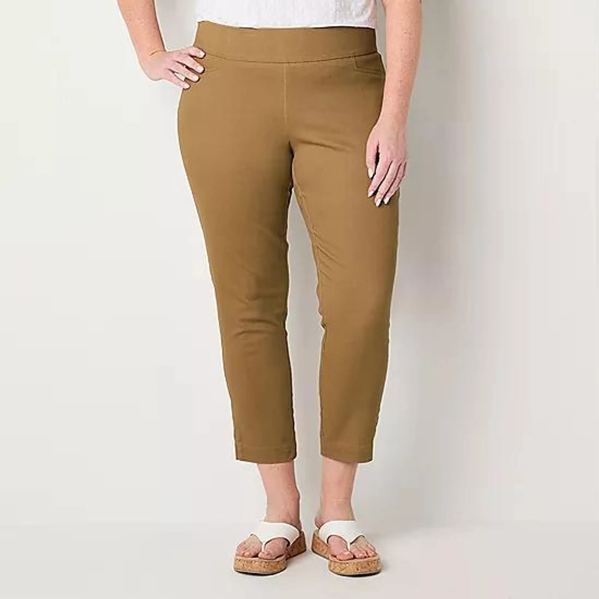 St. John's Bay-Plus Womens Ankle Pull-On Pants