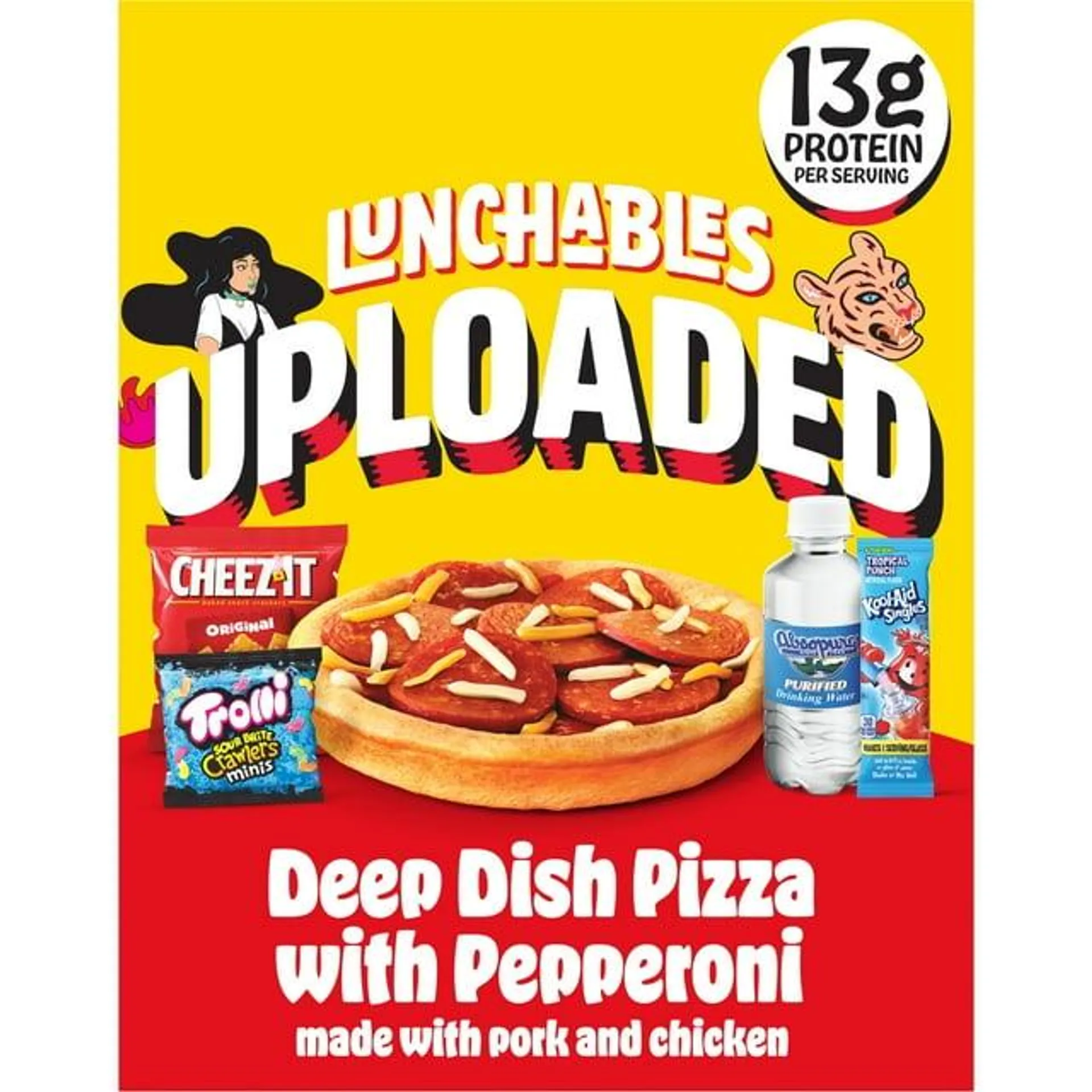 Lunchables Uploaded Deep Dish Pizza with Perpperoni Kids Lunch Meal Kit, 15.12 Oz Box