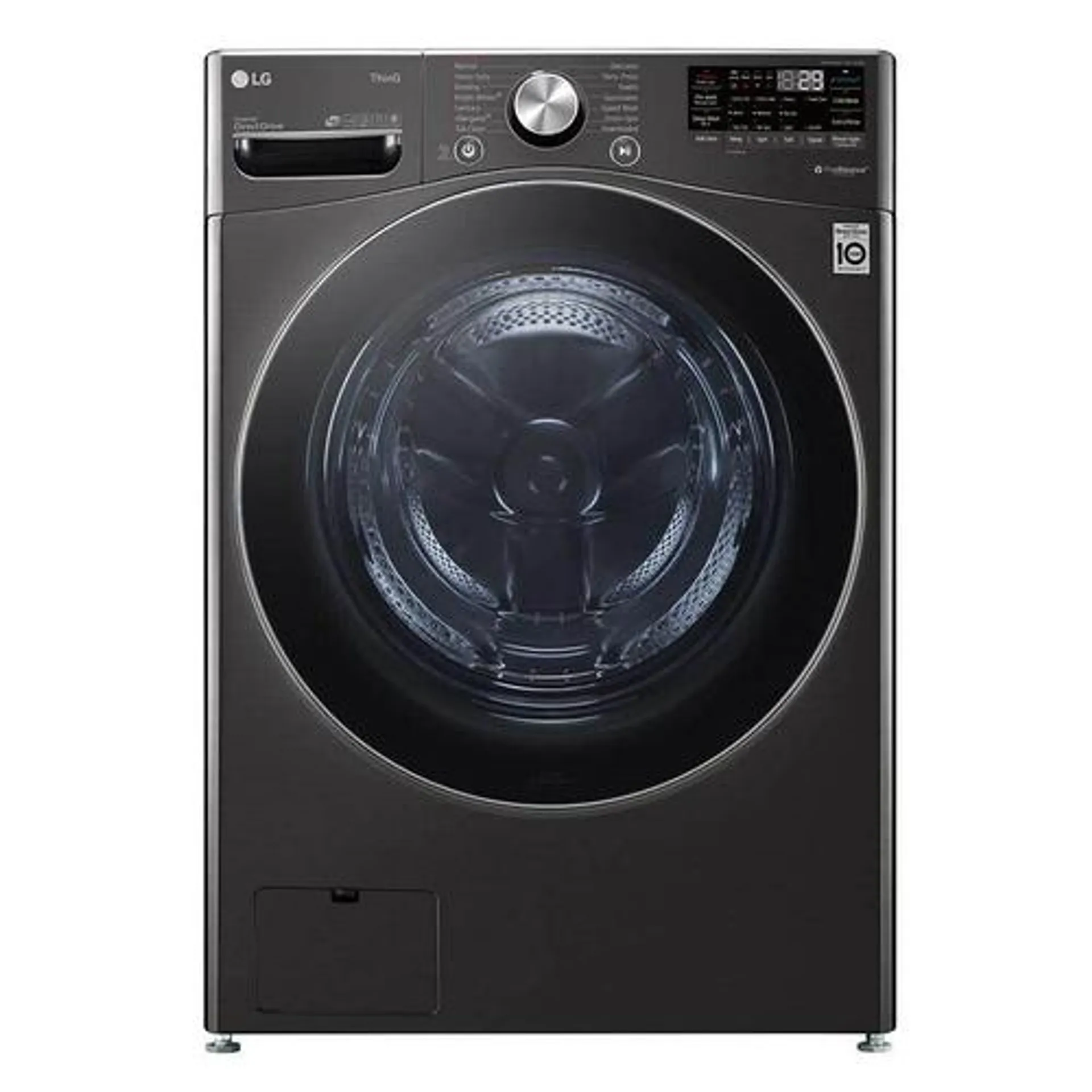 5.0 CuFt Smart Steam Front Load Black Steel Washer with 360° TurboWash™