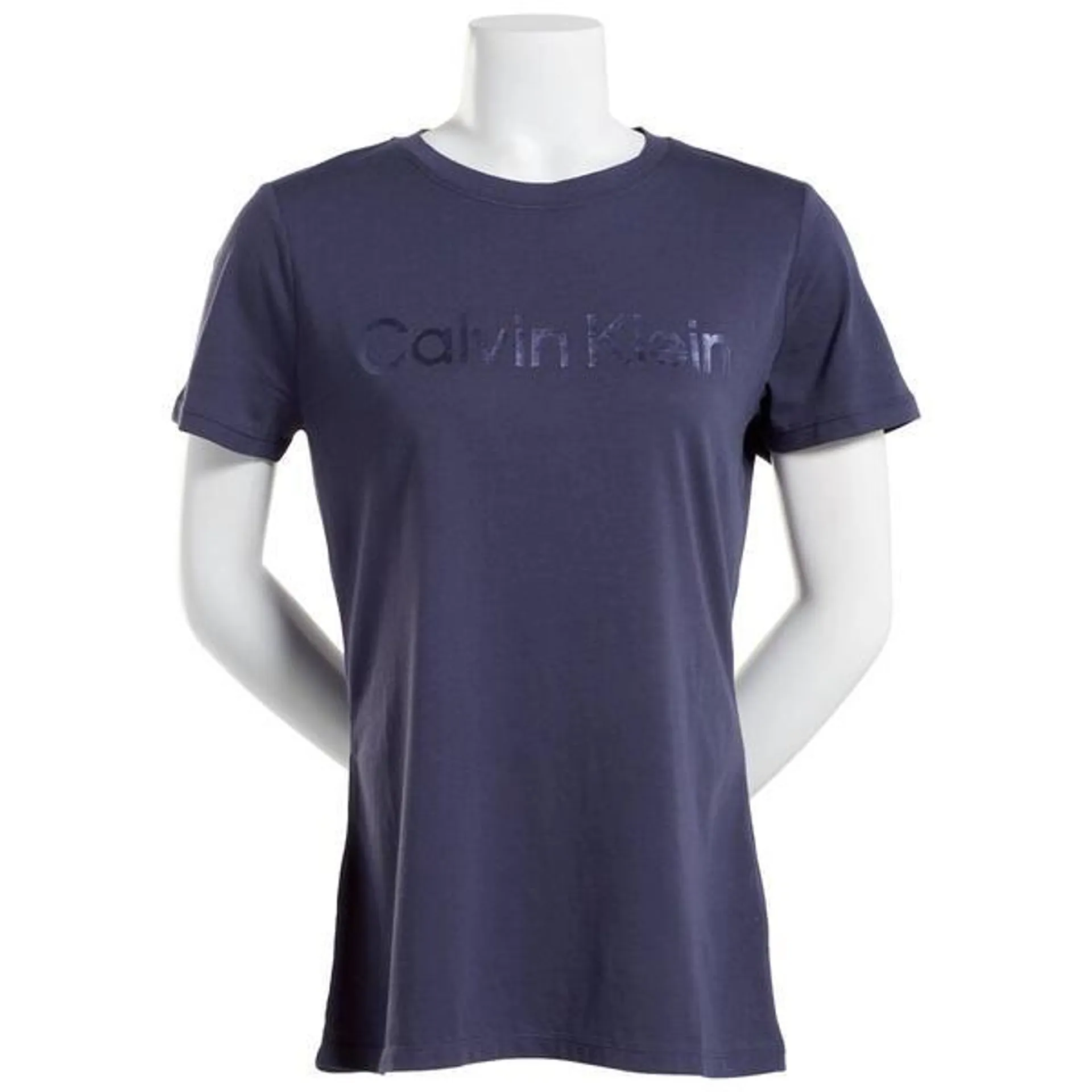 Womens Calvin Klein Performance Metallic Logo Short Sleeve Tee