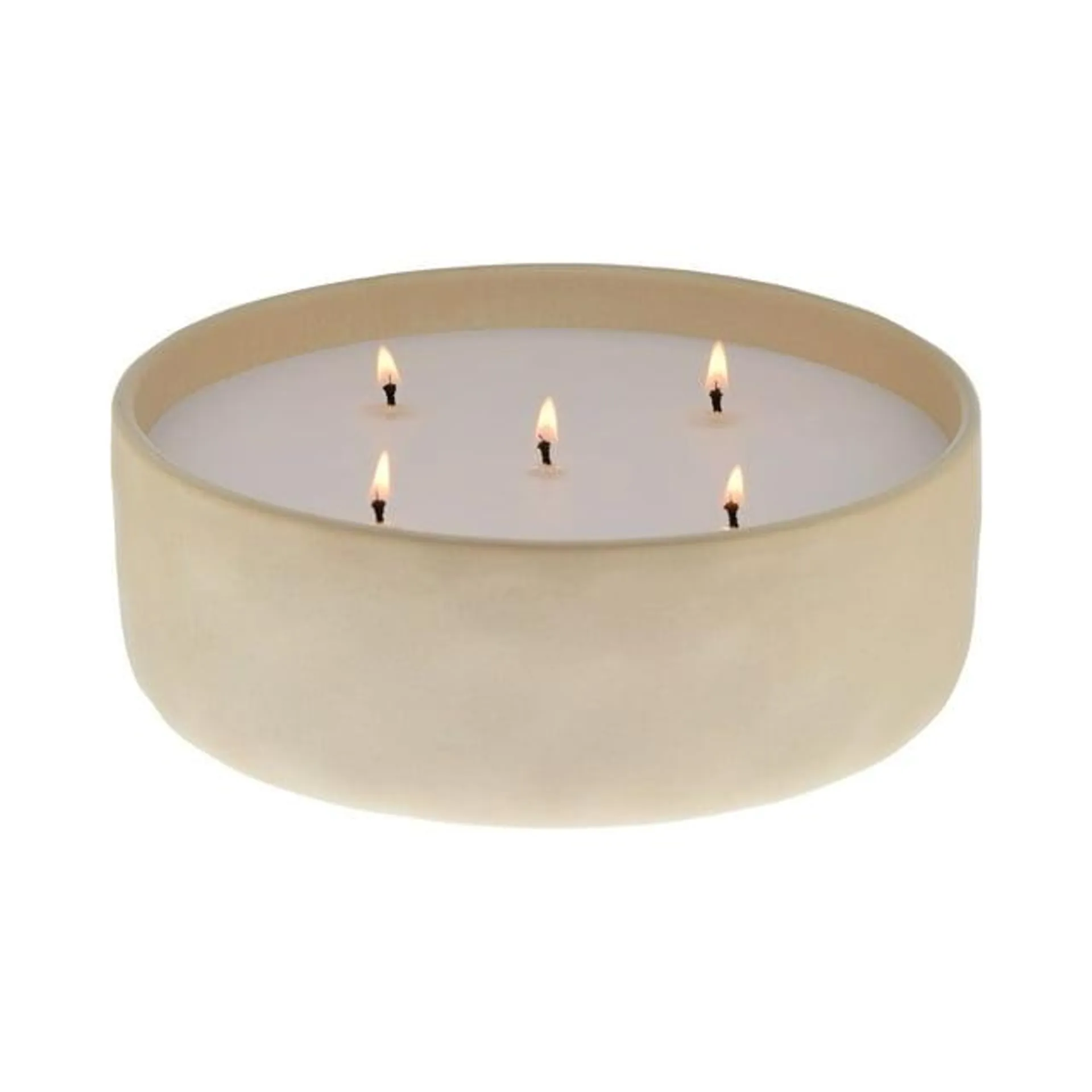 Home Decor Collection Salted Coconut & Mahogany Scented 5-Wick 43.7oz Glazed Ceramic Candle