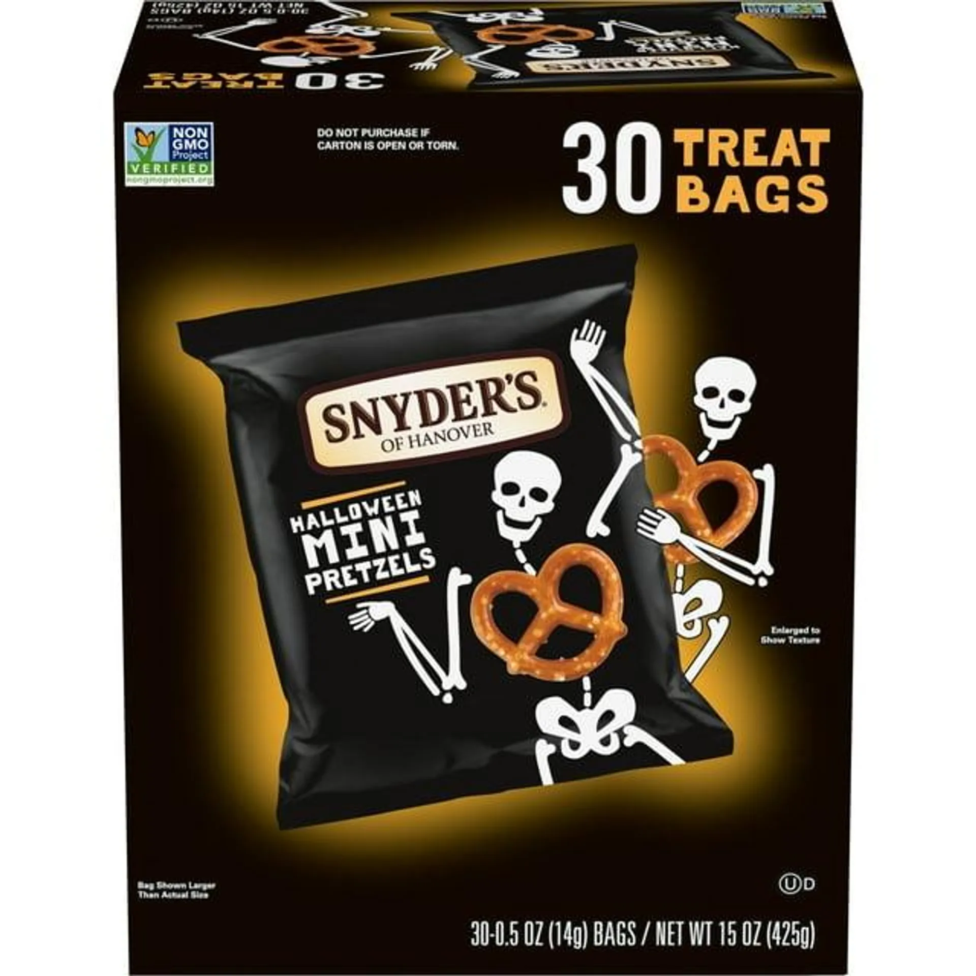 Snyder's of Hanover Mini Pretzels, Halloween Treats Snack Packs, 30 Ct