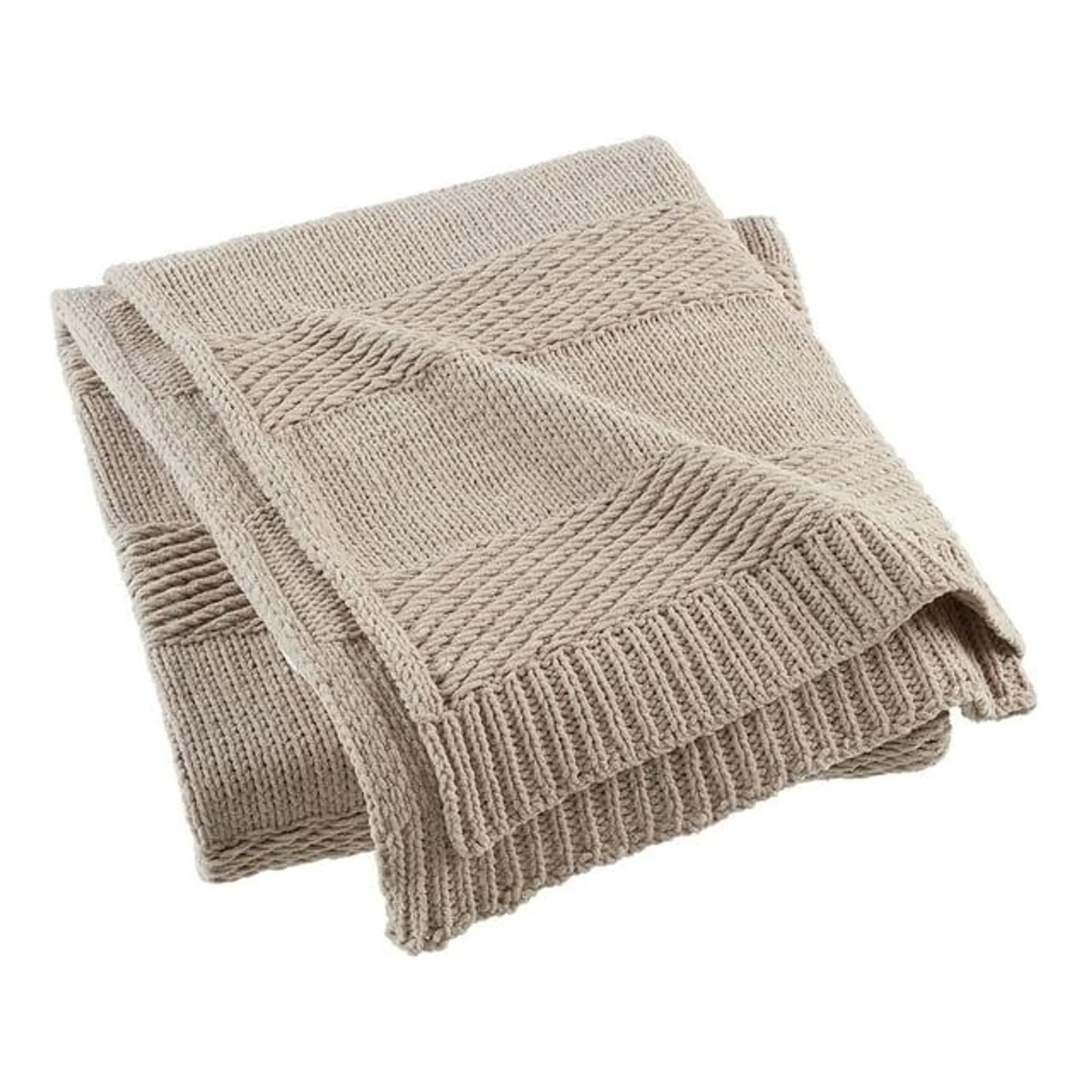 Beautiful Chenille Throw, Porcini, 50 x 60 inches, by Drew Barrymore