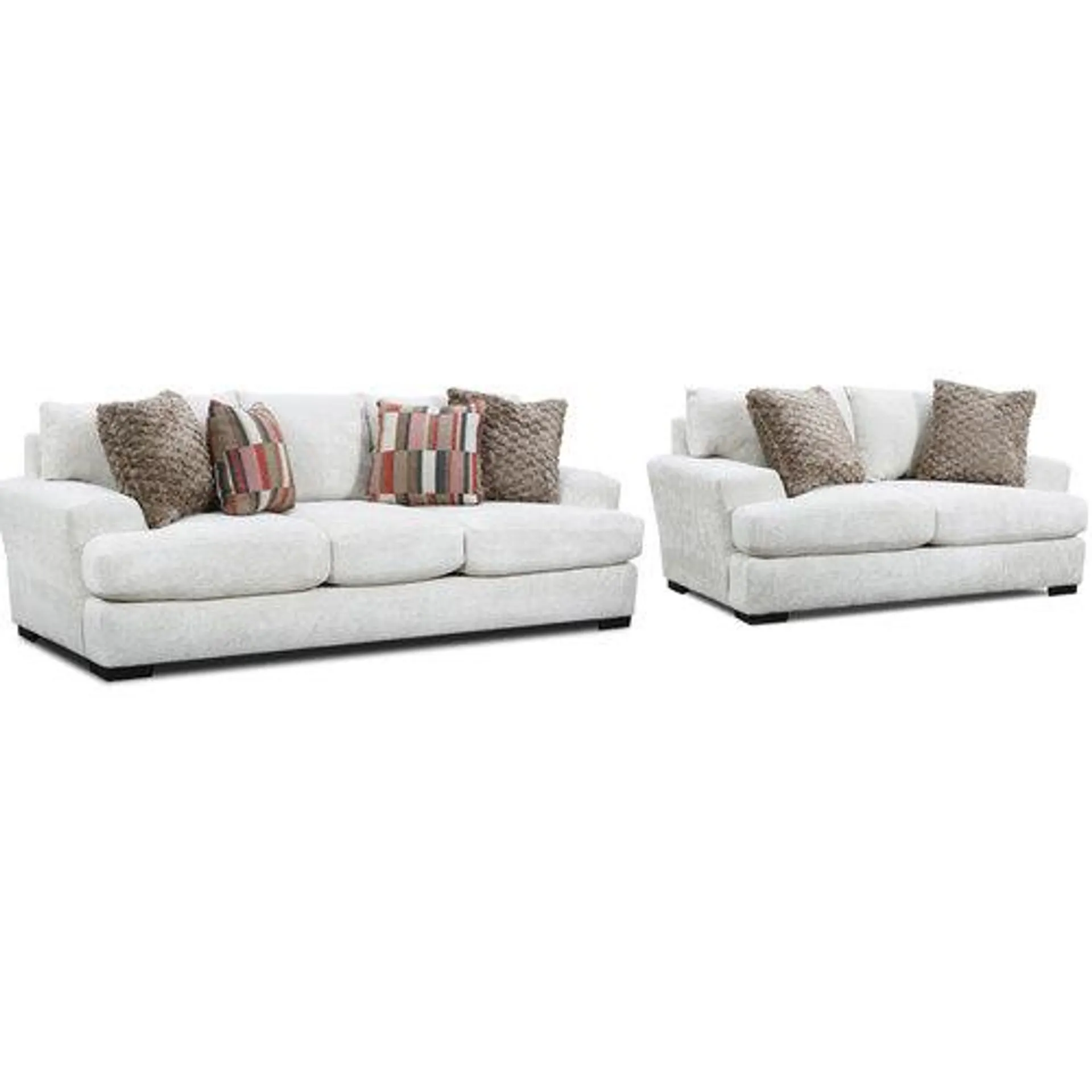 John Stationary Sofa & Loveseat - Straw