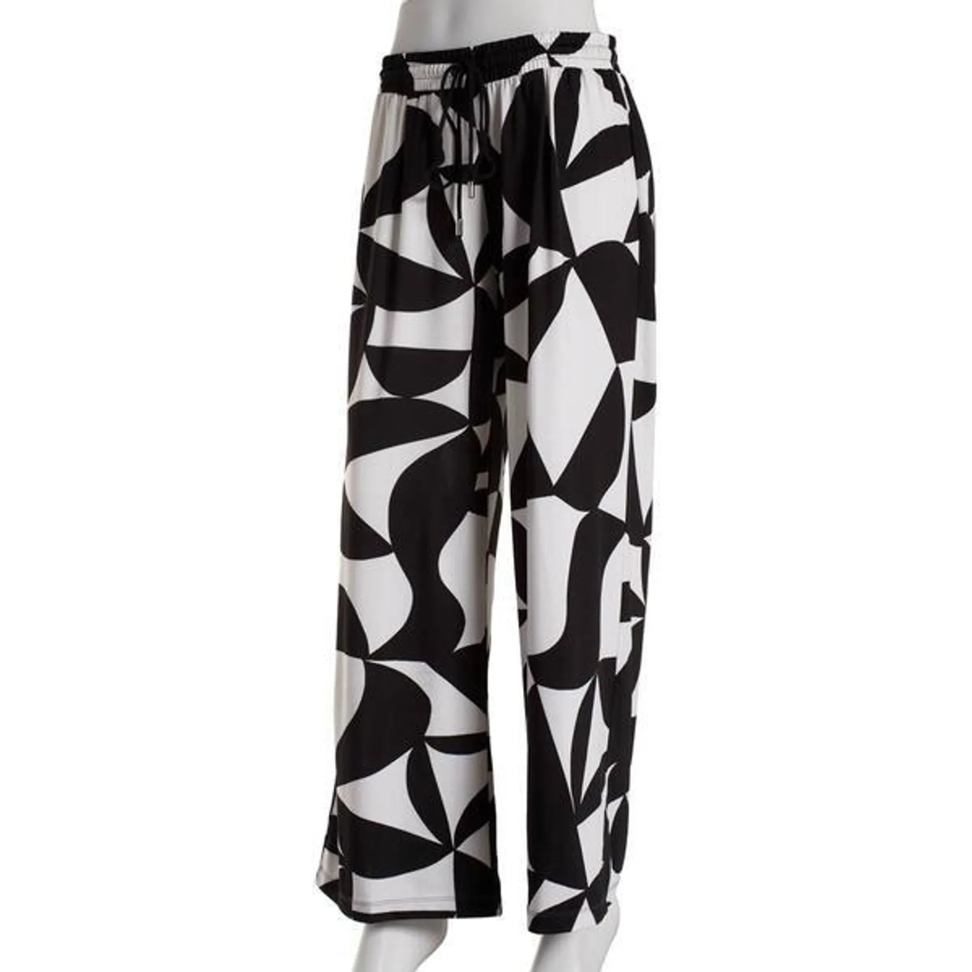 Womens Zac & Rachel Pull On Geo Tie Waist Pants