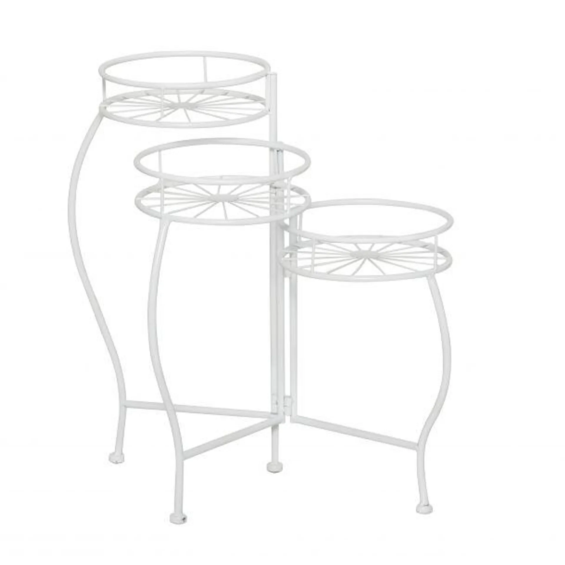 White Iron Transitional Plantstand, 21 x 19 x 18