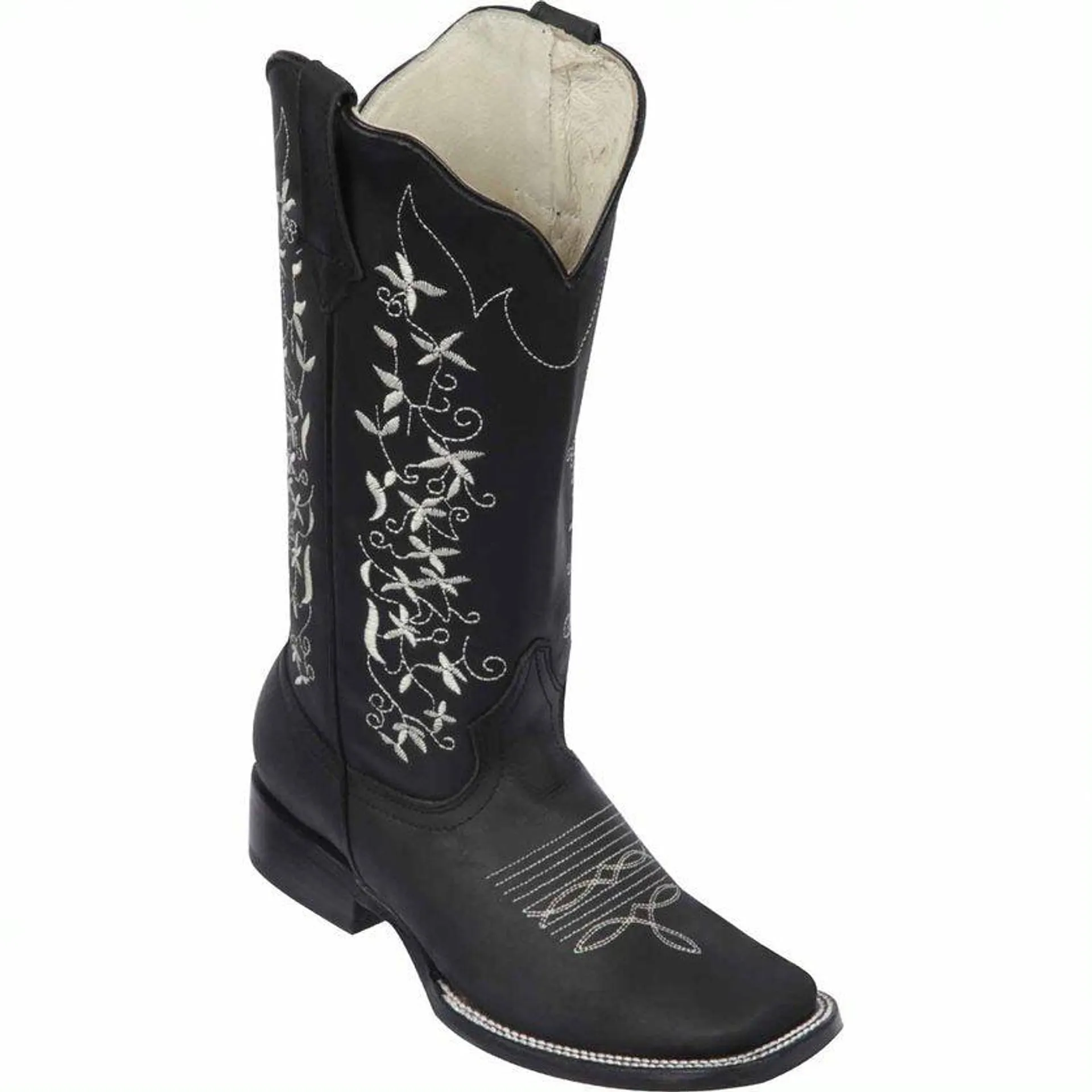 Botas de Cuero con Flores para Mujer en Horma Rodeo Q322M6205