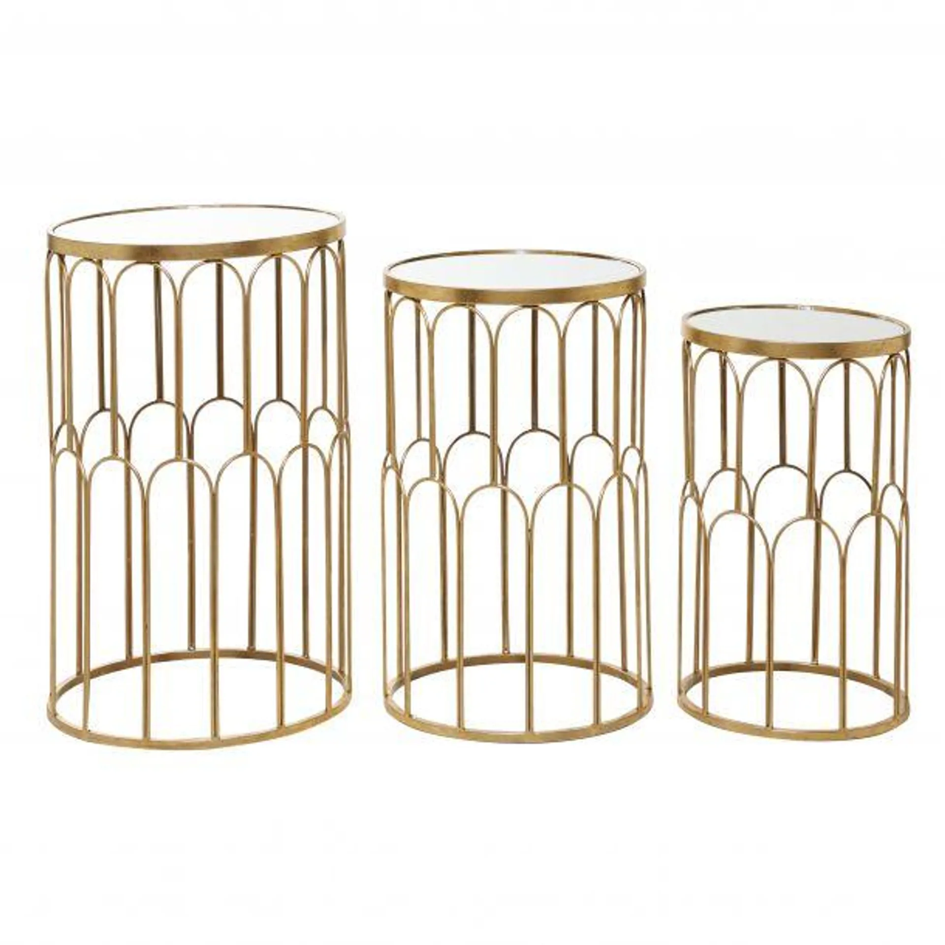 Glam Accent Table (Set of 3) by Marisol + Daisy - Gold