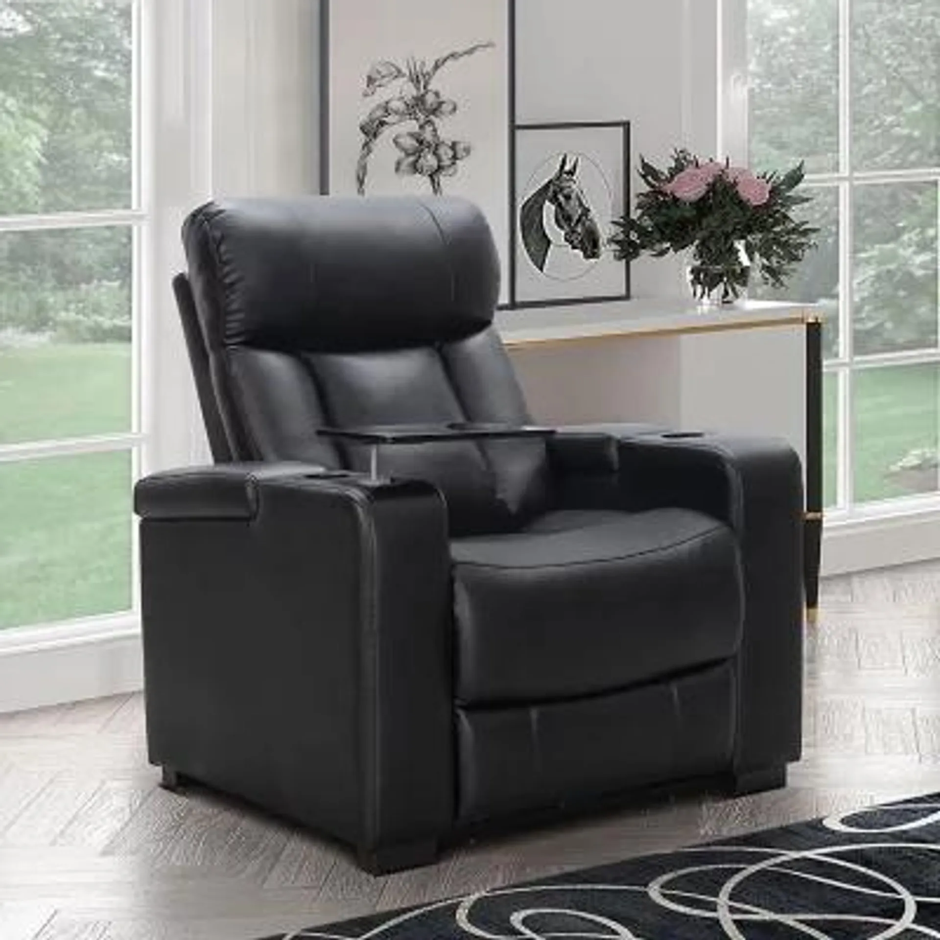 Larson Power Reclining Home Theater Chair With Tray