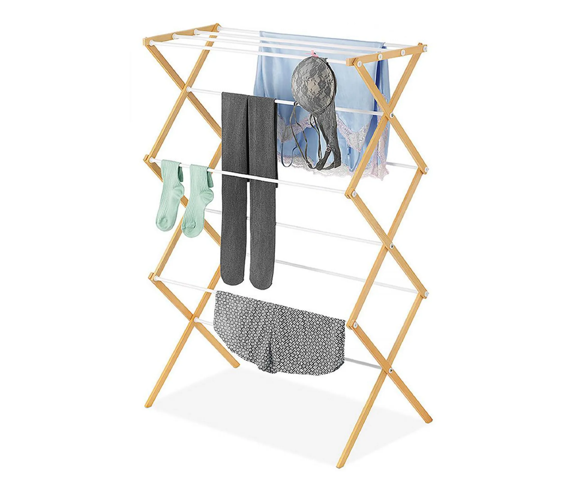 Brown Collapsible Wood Drying Rack