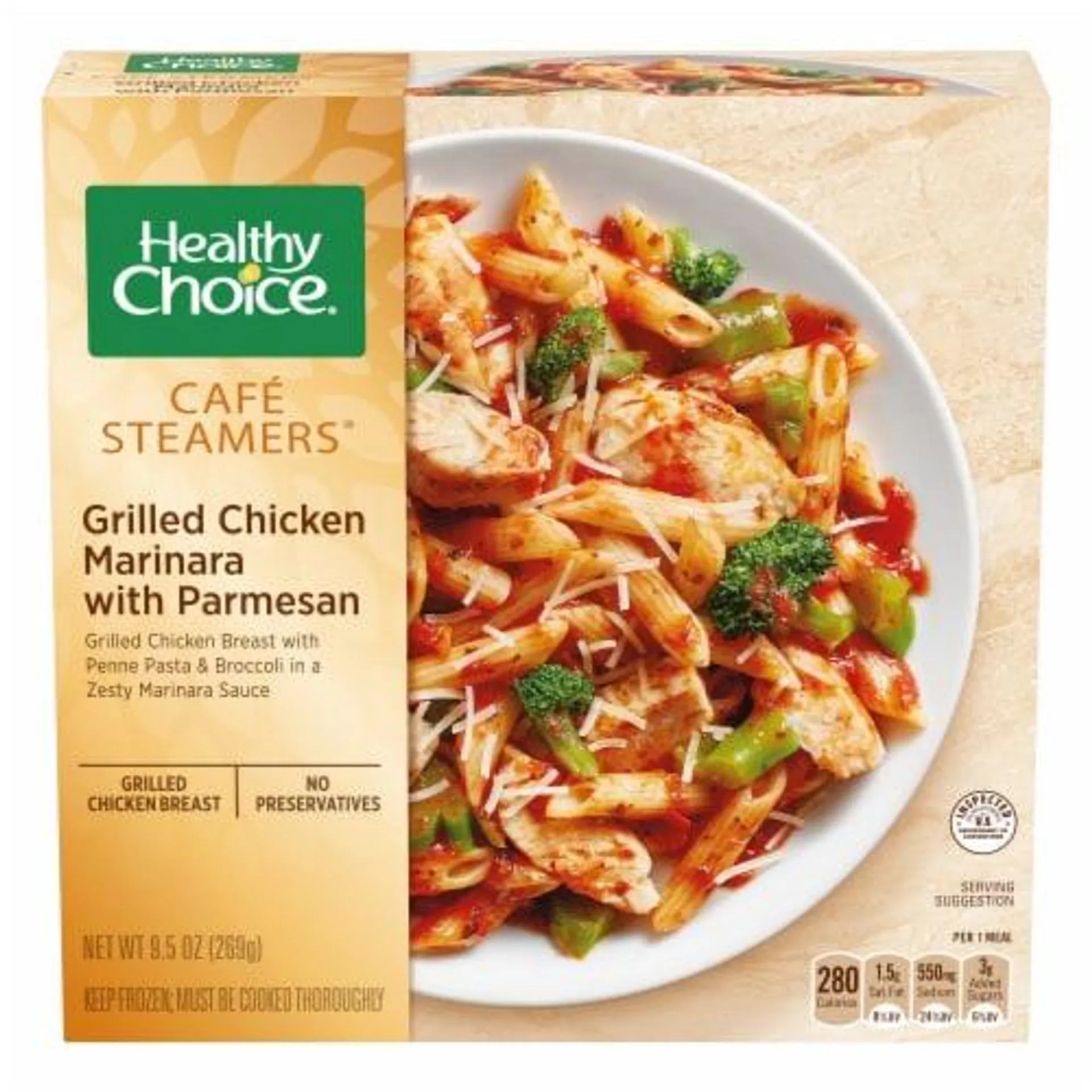 Healthy Choice Cafe Steamers Grilled Chicken Marinara With Parmesan Frozen Meal