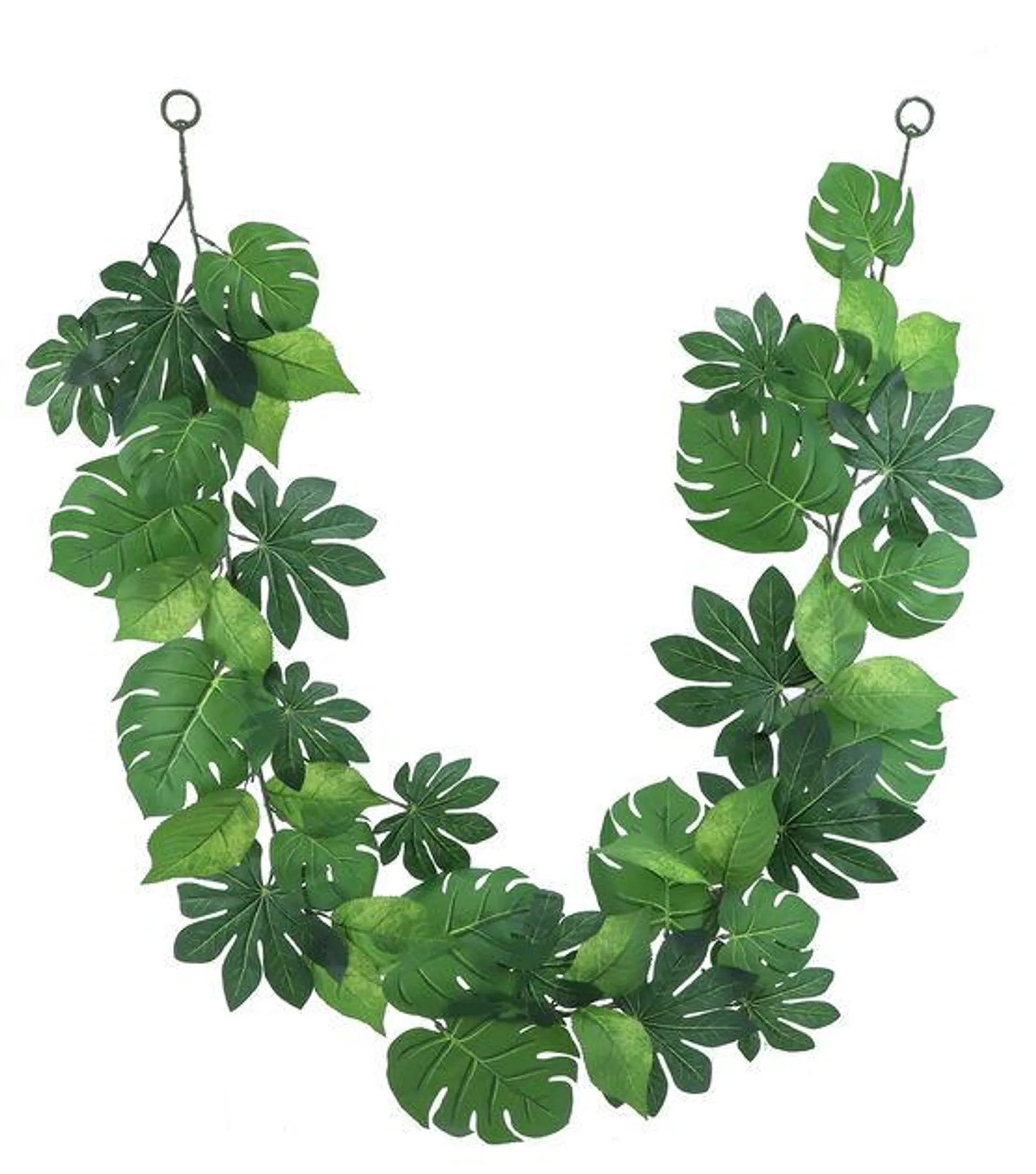 72" Summer Swiss Cheese Plant With Aralia Leaves Garland by Bloom Room