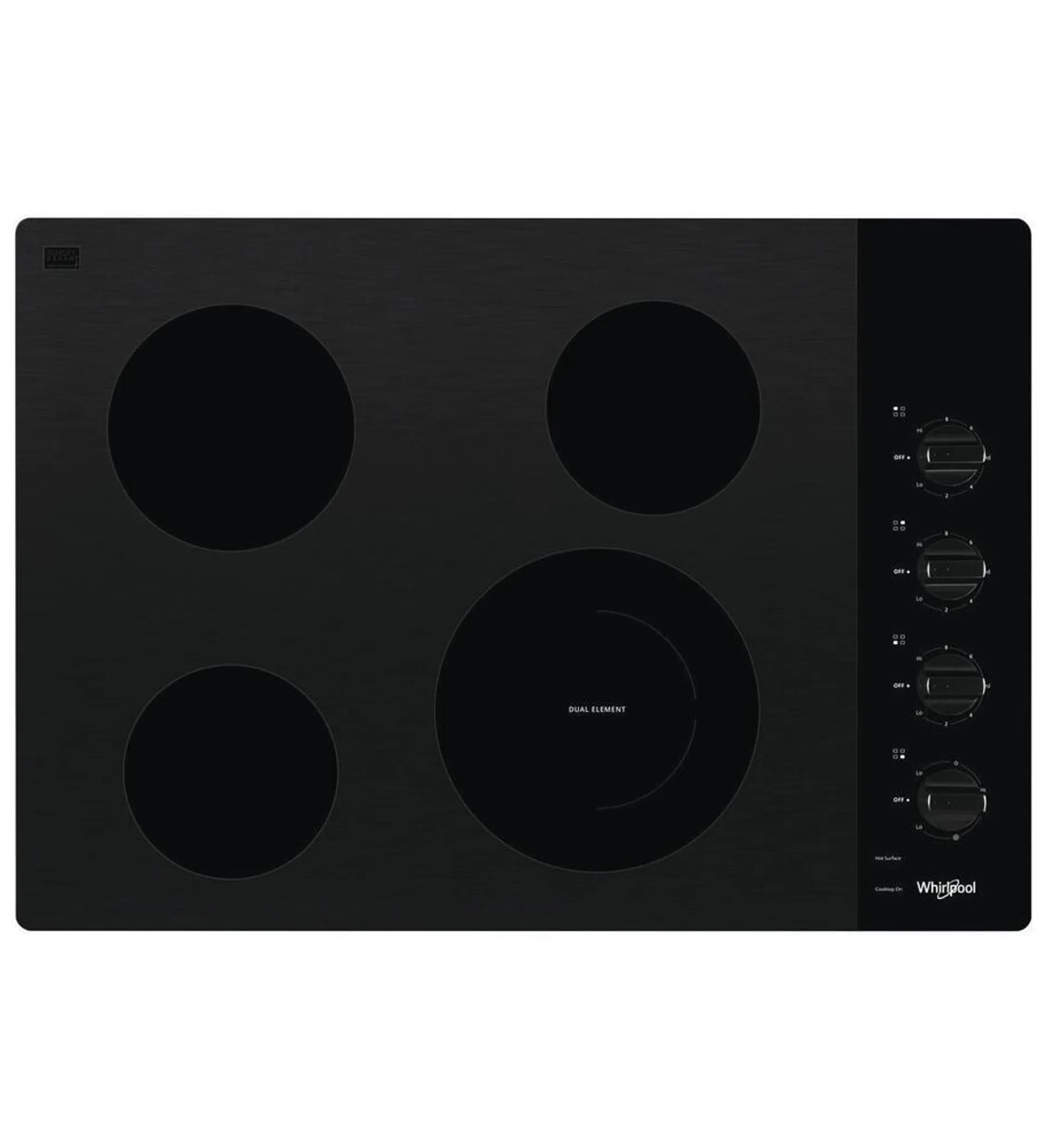 Whirlpool® 30" Black Electric Cooktop (Smooth Top)