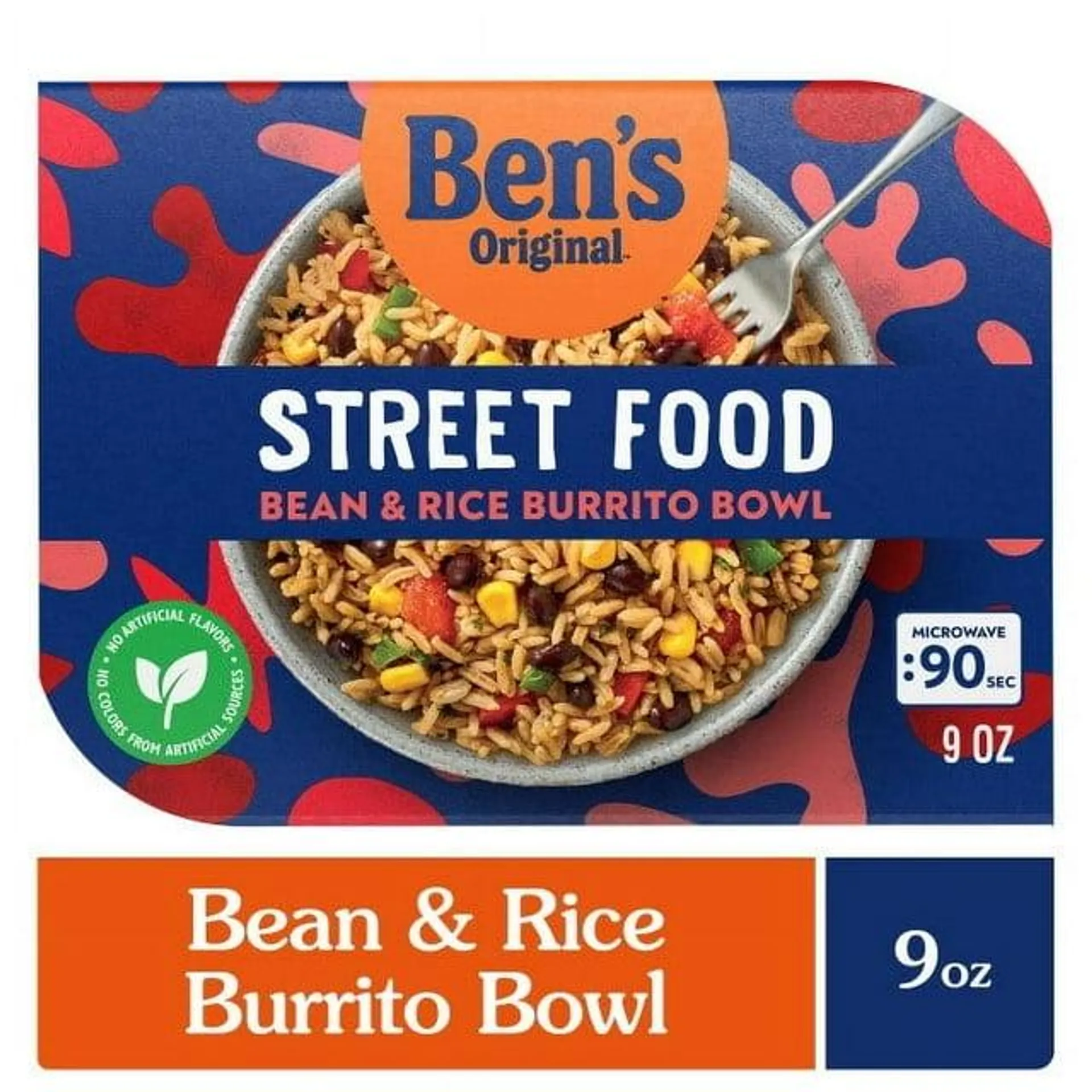 Ben's Original Street Food Burrito Bowl 9 Ounces. Microwave in just 90 Seconds! Fully Cooked Just Heat and Eat!