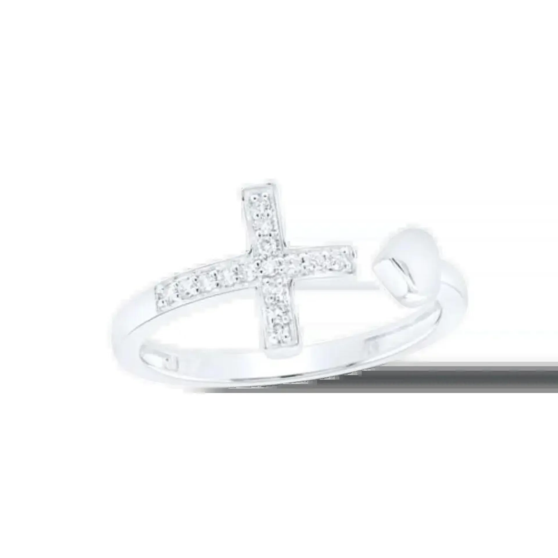 Anillo Corazón con Cruz Diamante