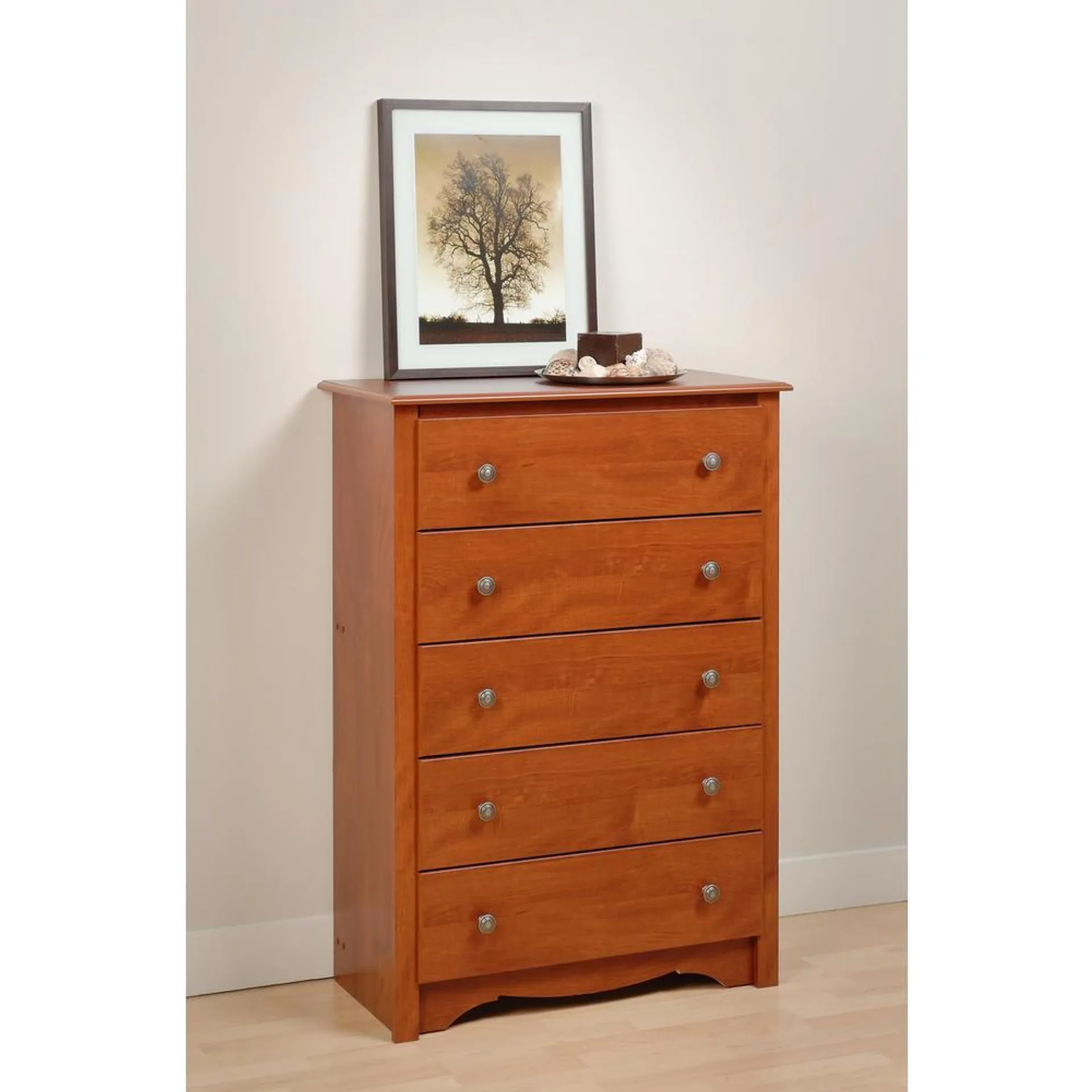 Prepac Cherry Monterey 5 Drawer Chest